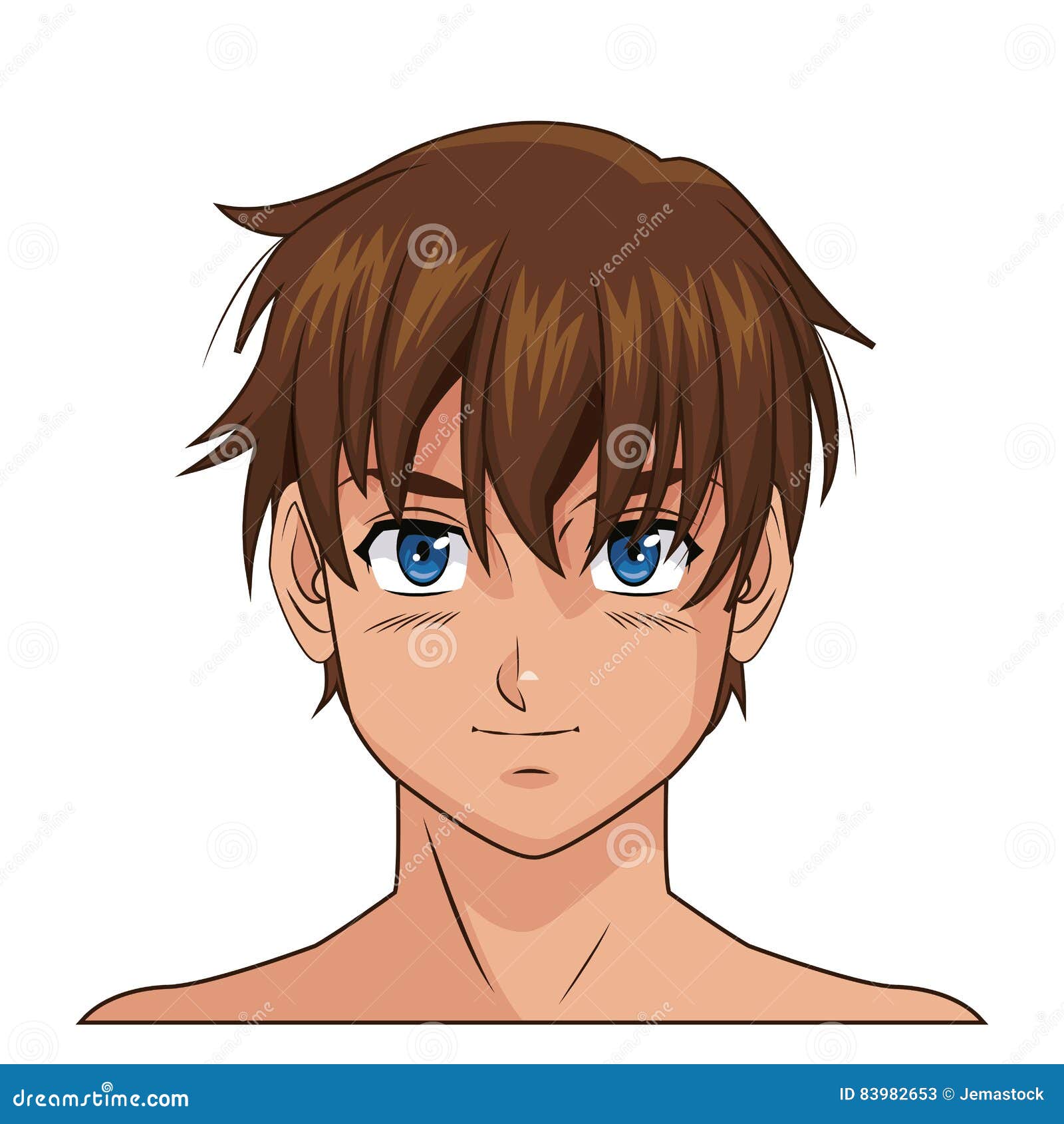 Brown hair anime boy