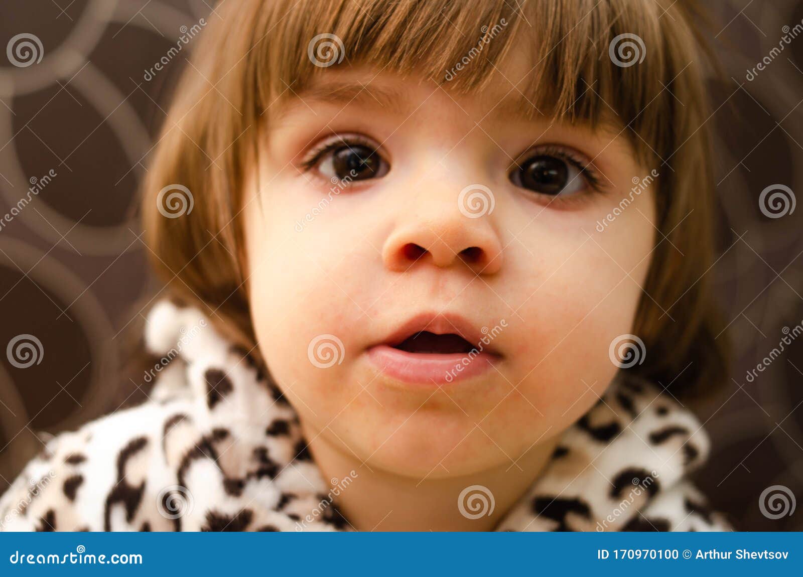 Portrait of a Facial Little Girl and a Half Years with a Short Haircut. a  Child is Reading a Book. Hair in All Directions. the Stock Photo - Image of  face, caucasian:
