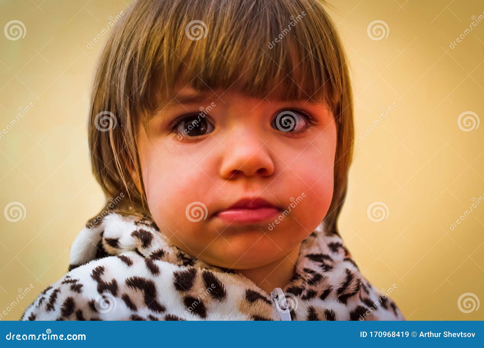 Portrait Of A Facial Little Girl And A Half Years With A Short Haircut A Child Is Reading A Book Hair In All Directions The Stock Image Image Of Happy Blond