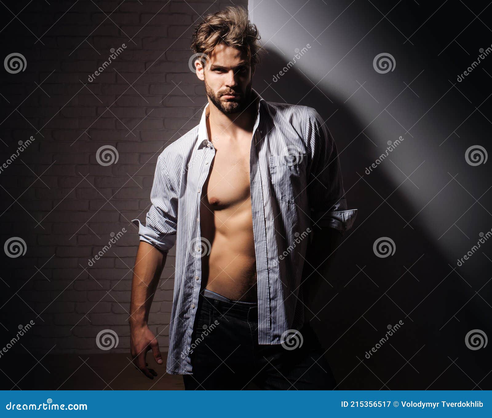 Portrait of Fashionable Handsome Man in Look at Camera. Handsome Man in ...