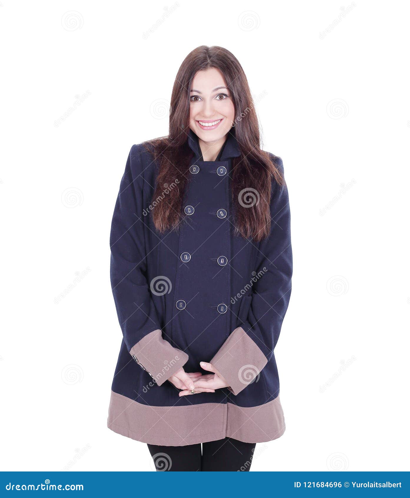 Portrait of Fashionable Young Woman in Autumn Coat. Stock Photo - Image ...