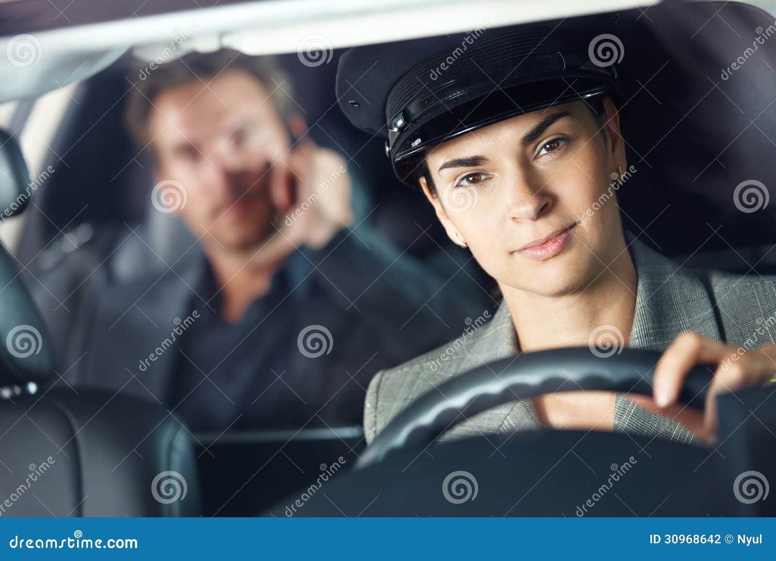 portrait of female chauffeur