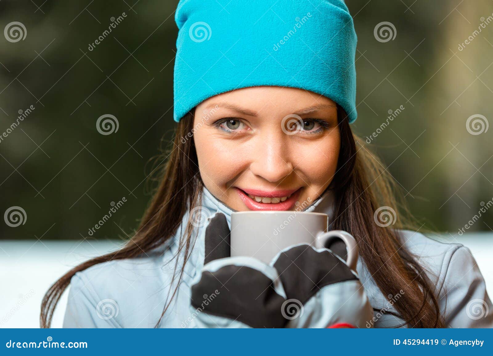 Portrait of Female Drinking Hot Tea Stock Image - Image of female ...