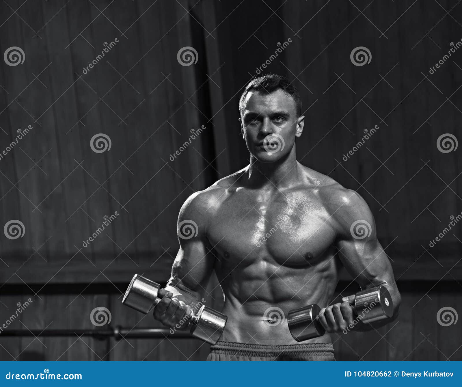 Weight training in the gym stock photo. Image of power - 104820662