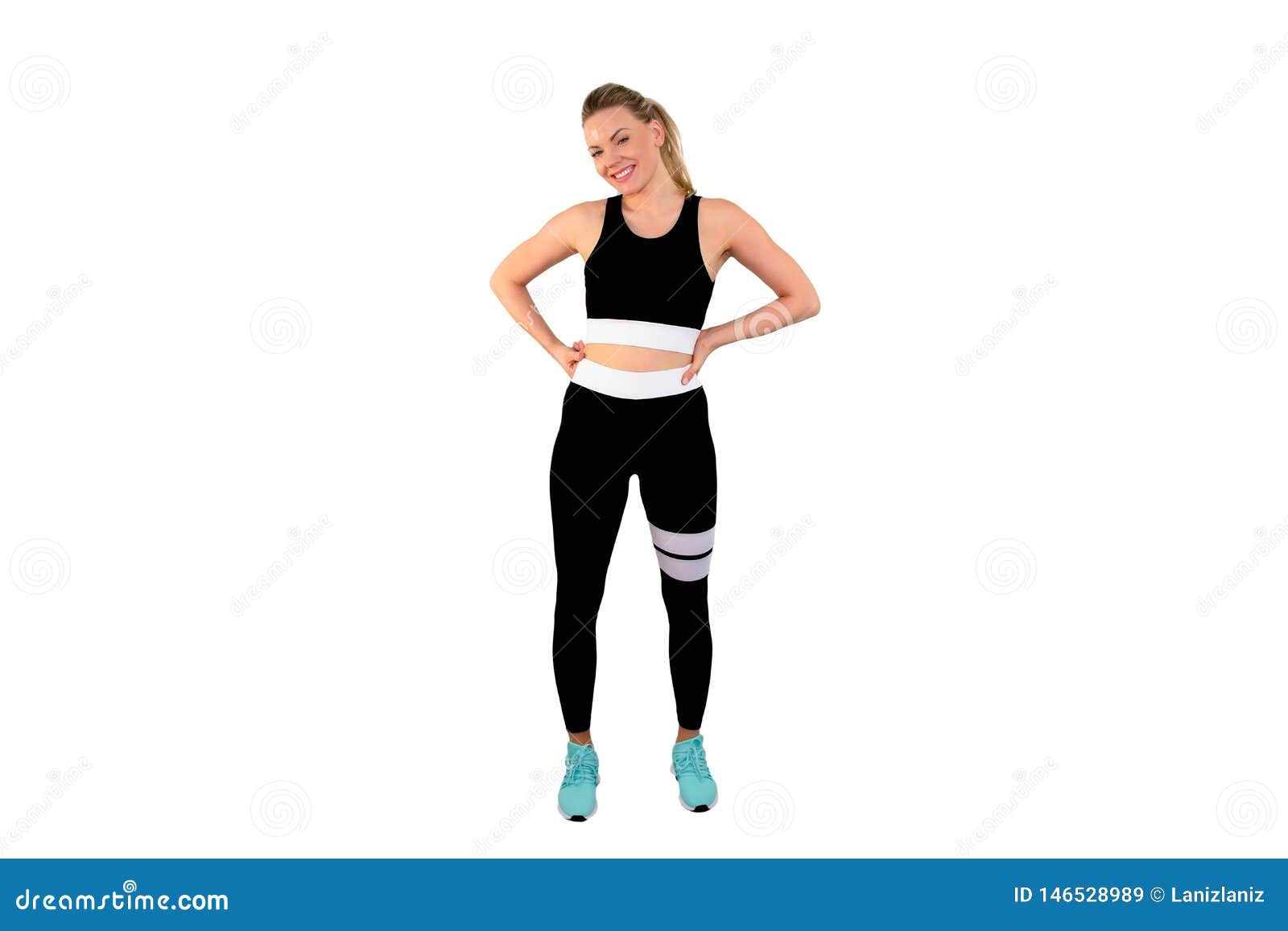 Woman in Black Sports Bra Hands Hips Lean Forward Stock Image - Image of  beautiful, athlete: 47516379