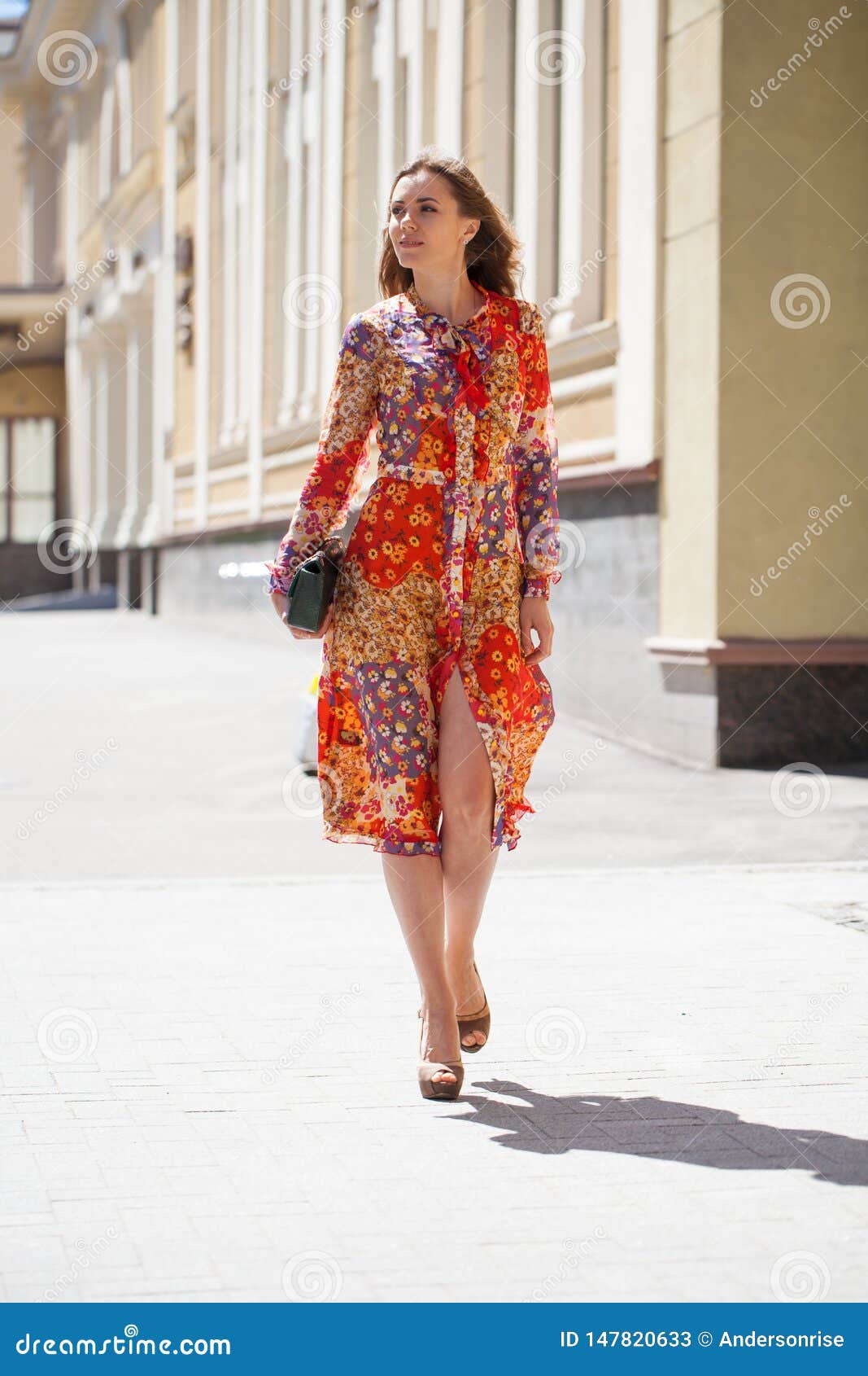 Portrait Full Length of Young Beautiful Woman Stock Image - Image of ...