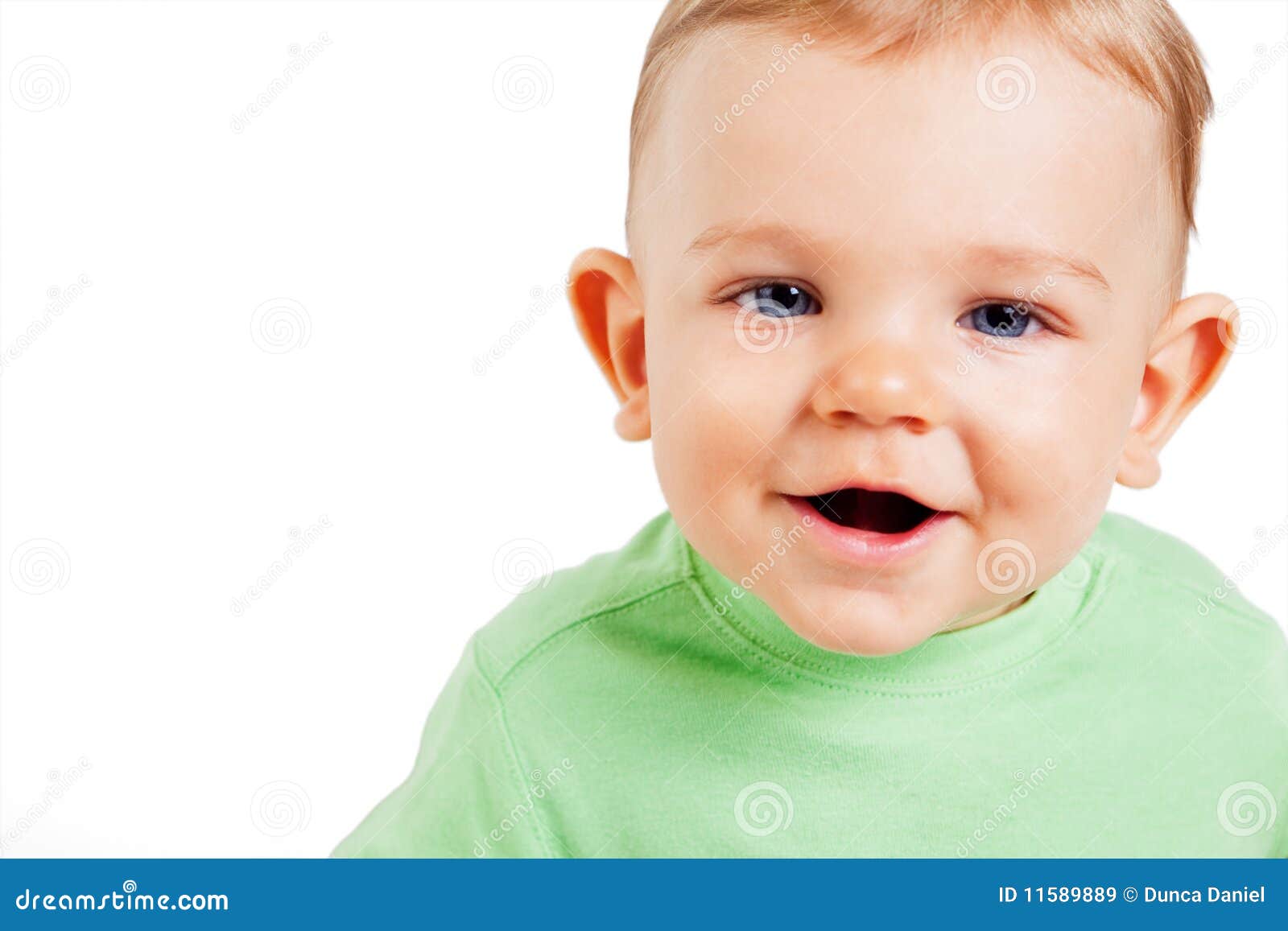 Portrait of Funny Cute Child Isolated on White Stock Image - Image of ...