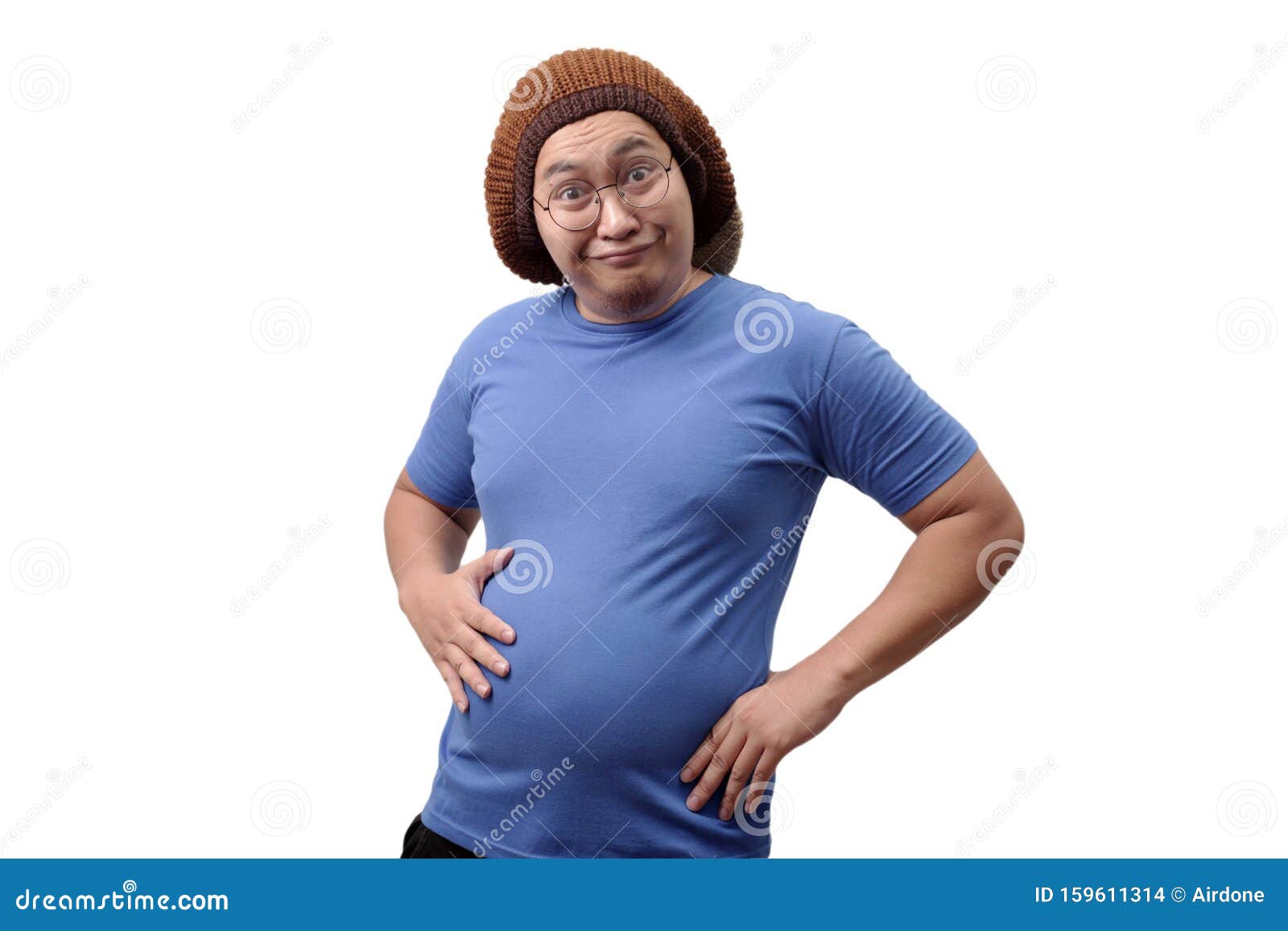 Funny Fat Asian Man stock photo. Image of asian, obese - 159611314