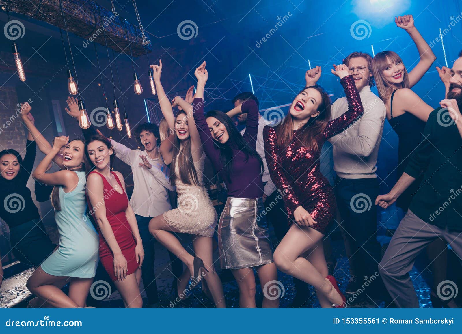 Portrait of Funny Funky People Youth Have Move Ecstatic Thrilled ...