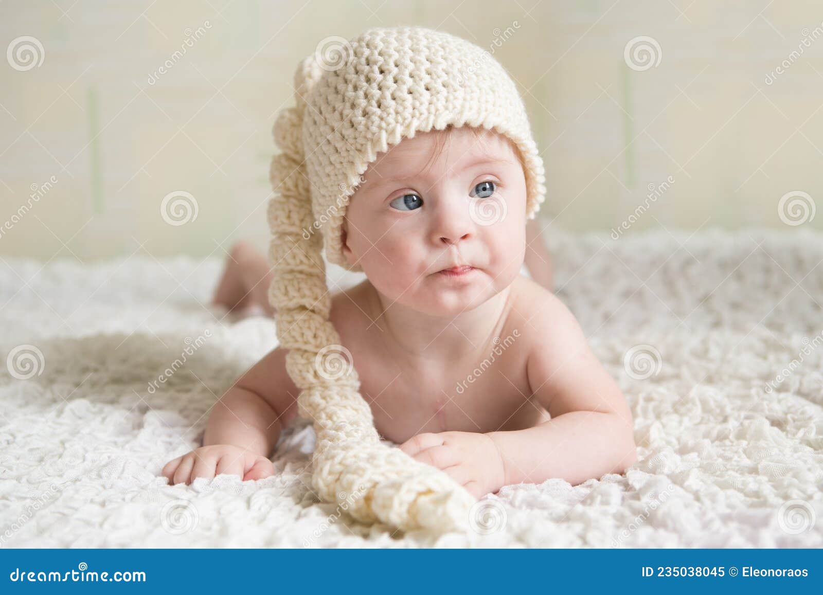 Portrait of a Funny Girl with Down Syndrome Stock Image - Image of