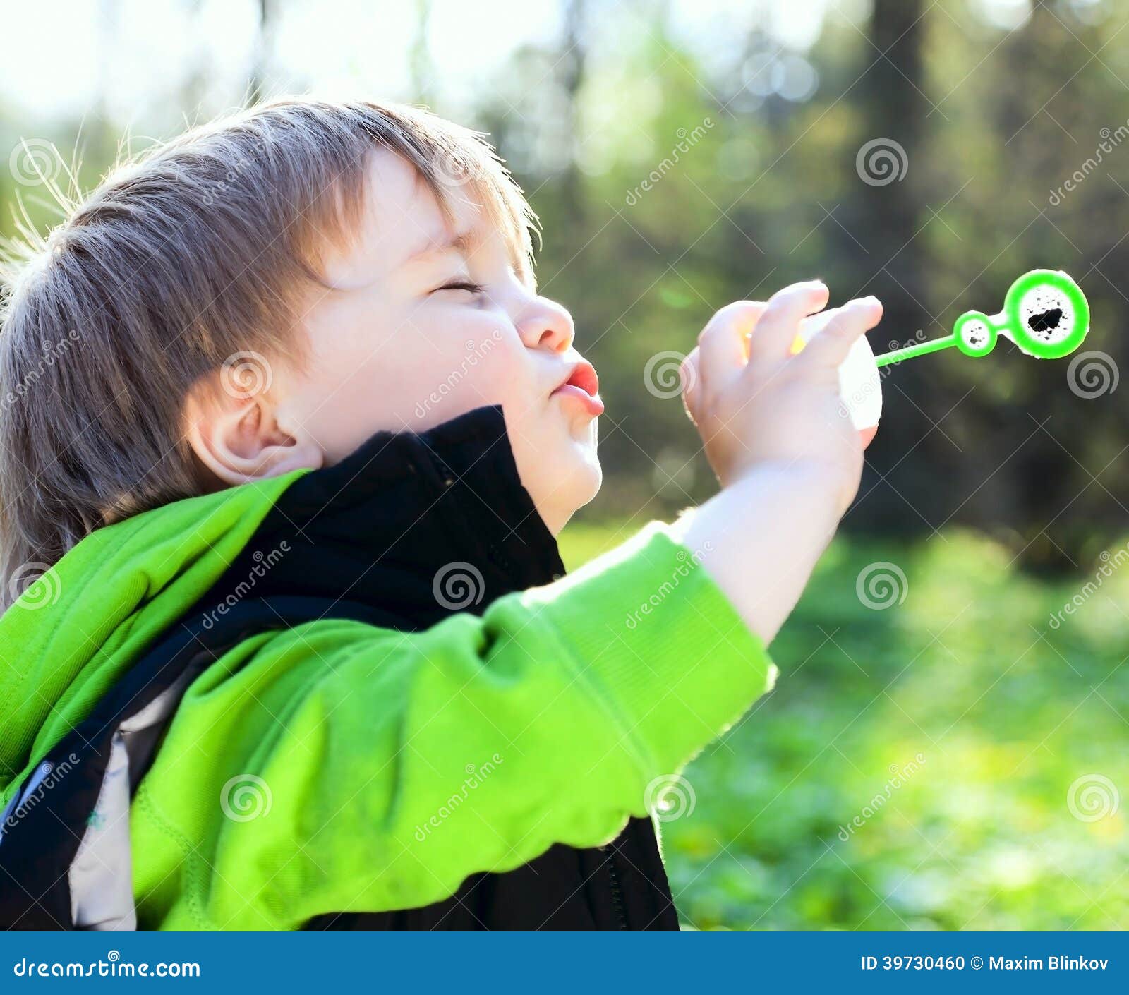 Portrait of Funny Little Boy Stock Photo Image of bubbles, park 39730460