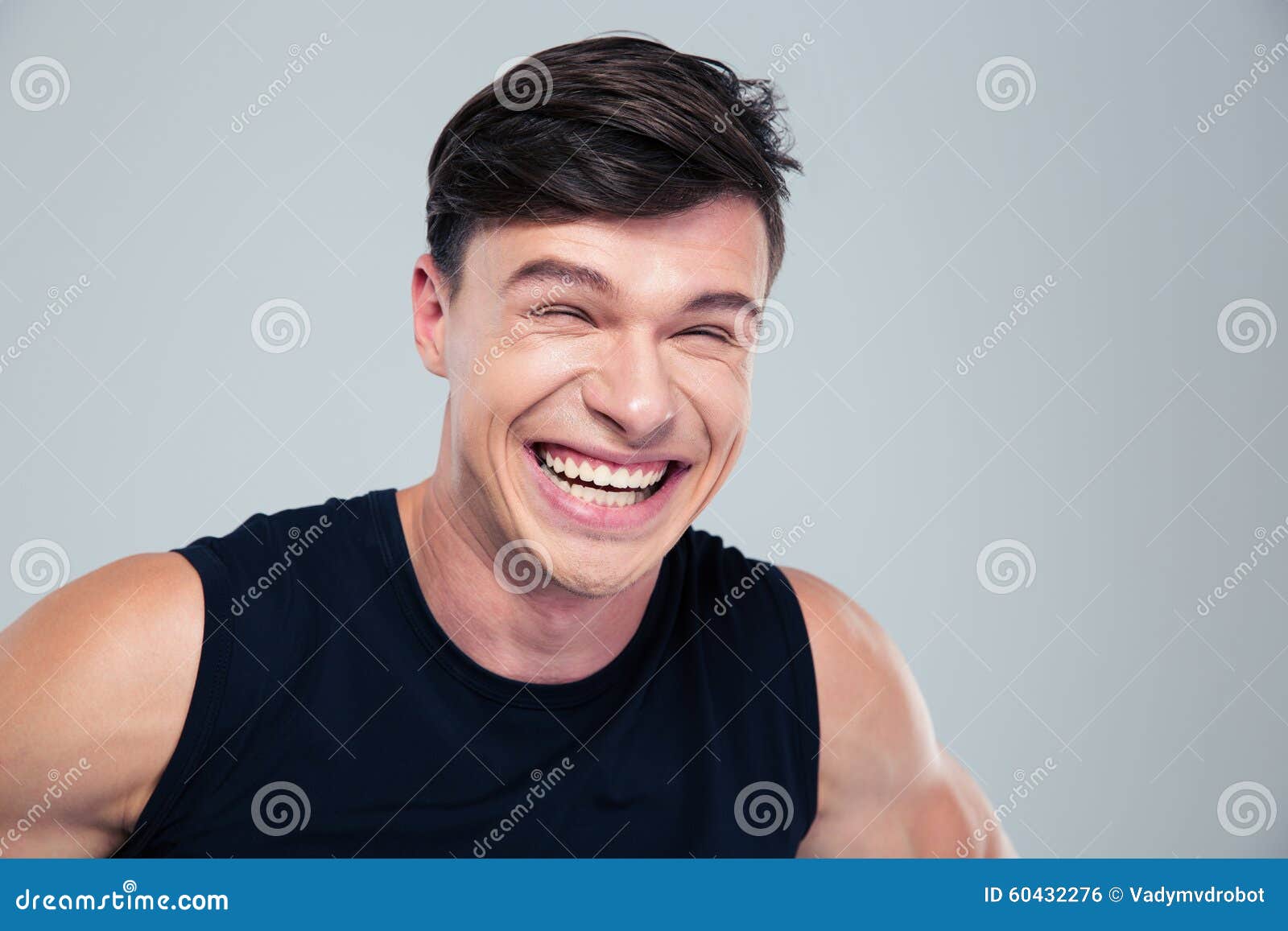 Portrait of a Funny Man Laughing Stock Photo Image of shot