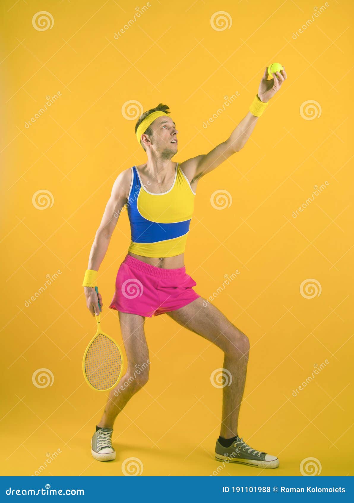 Portrait of a Funny Tennis Player Isolated on Yellow Background. Stock Photo - Image of bicep, emotion: 191101988 Portrait of a Funny Tennis Player Isolated on Yellow Background. Stock Photo - Image of bicep, emotion: 191101988