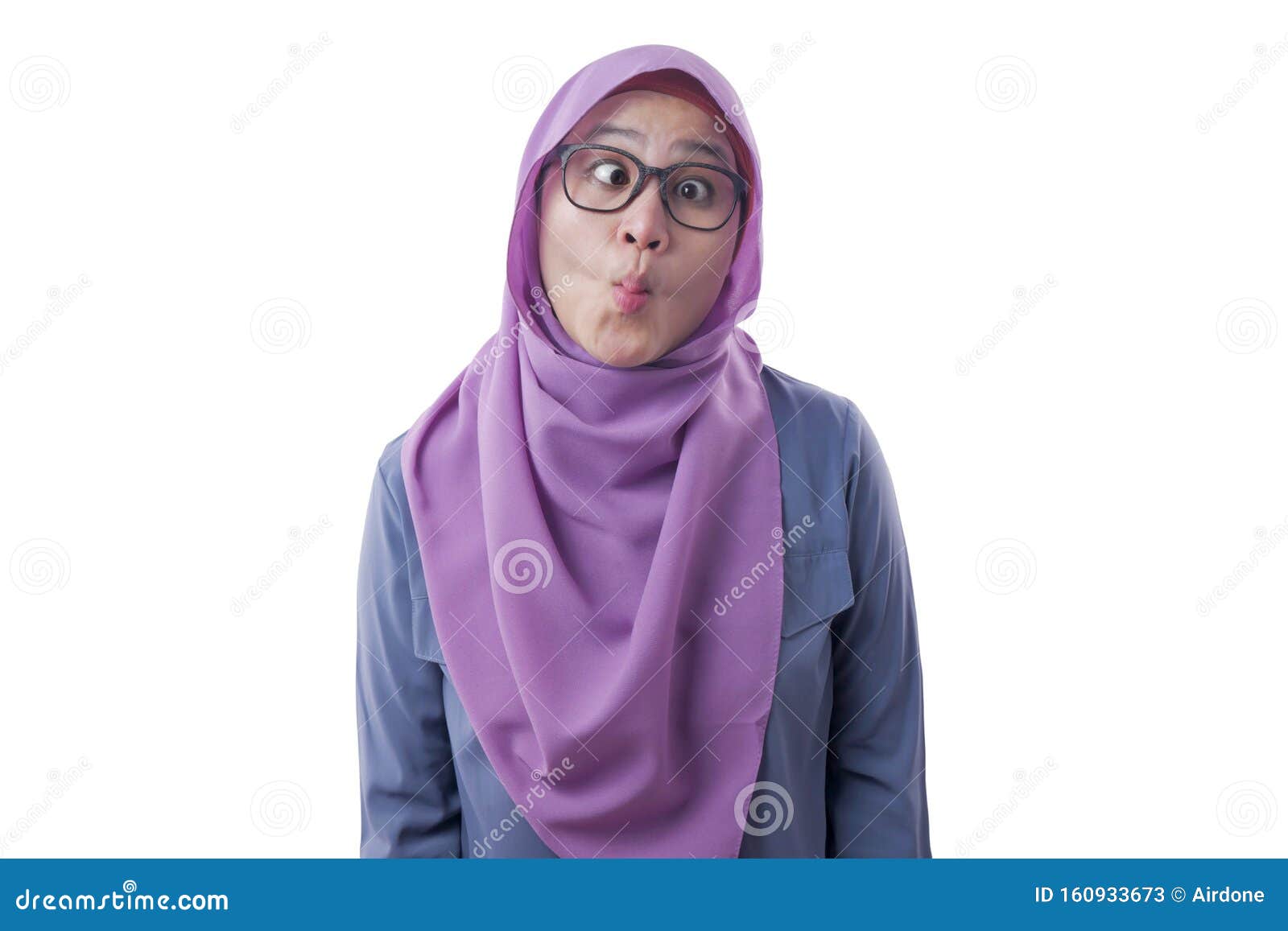 Muslim Woman Making Silly Face Stock Image - Image of face, lips: 160933673
