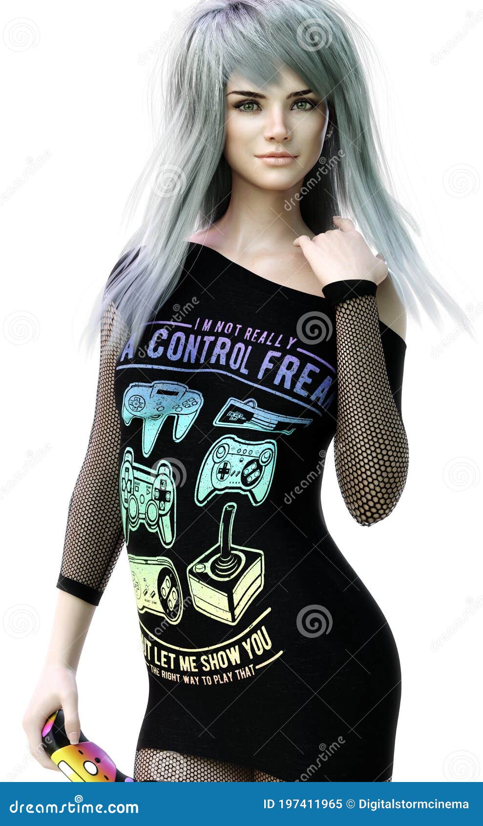 Portrait of a Gamer Girl Wearing Gaming Attire and Holding a Controller on a White Background. Stock Illustration - Illustration of fashion, hair: 197411965 Portrait of a Gamer Girl Wearing Gaming Attire and Holding a Controller on a White Background. Stock Illustration - Illustration of fashion, hair: 197411965