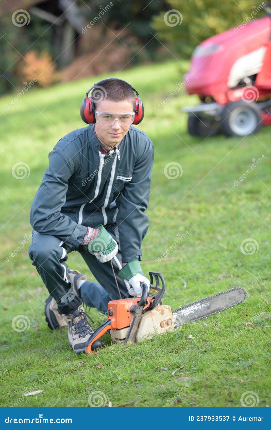 Portrait Garden Maintenance Worker Stock Image Image of park