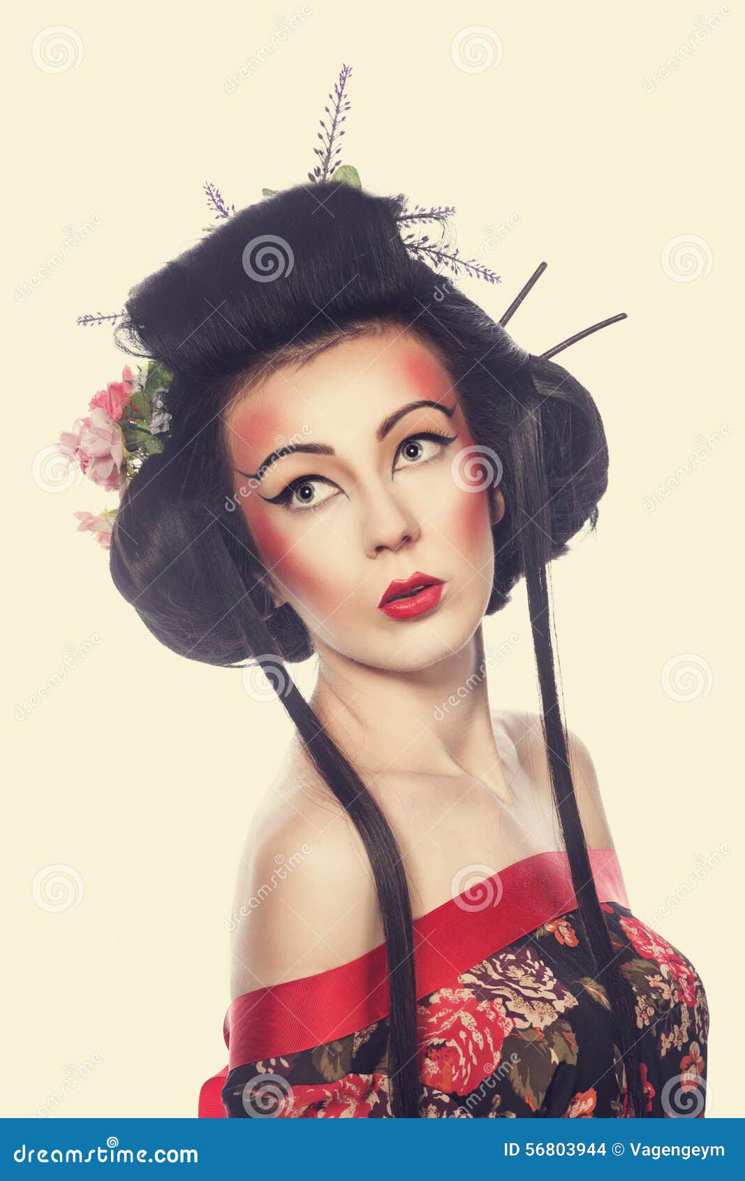 Portrait Of A Geisha Stock Photo - Image: 56803944