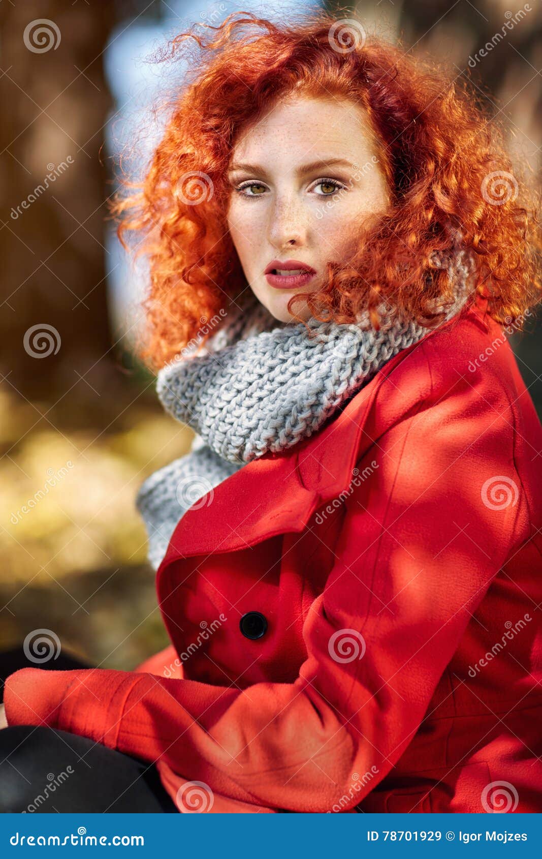 Portrait of ginger girl stock image. Image of october 78701929
