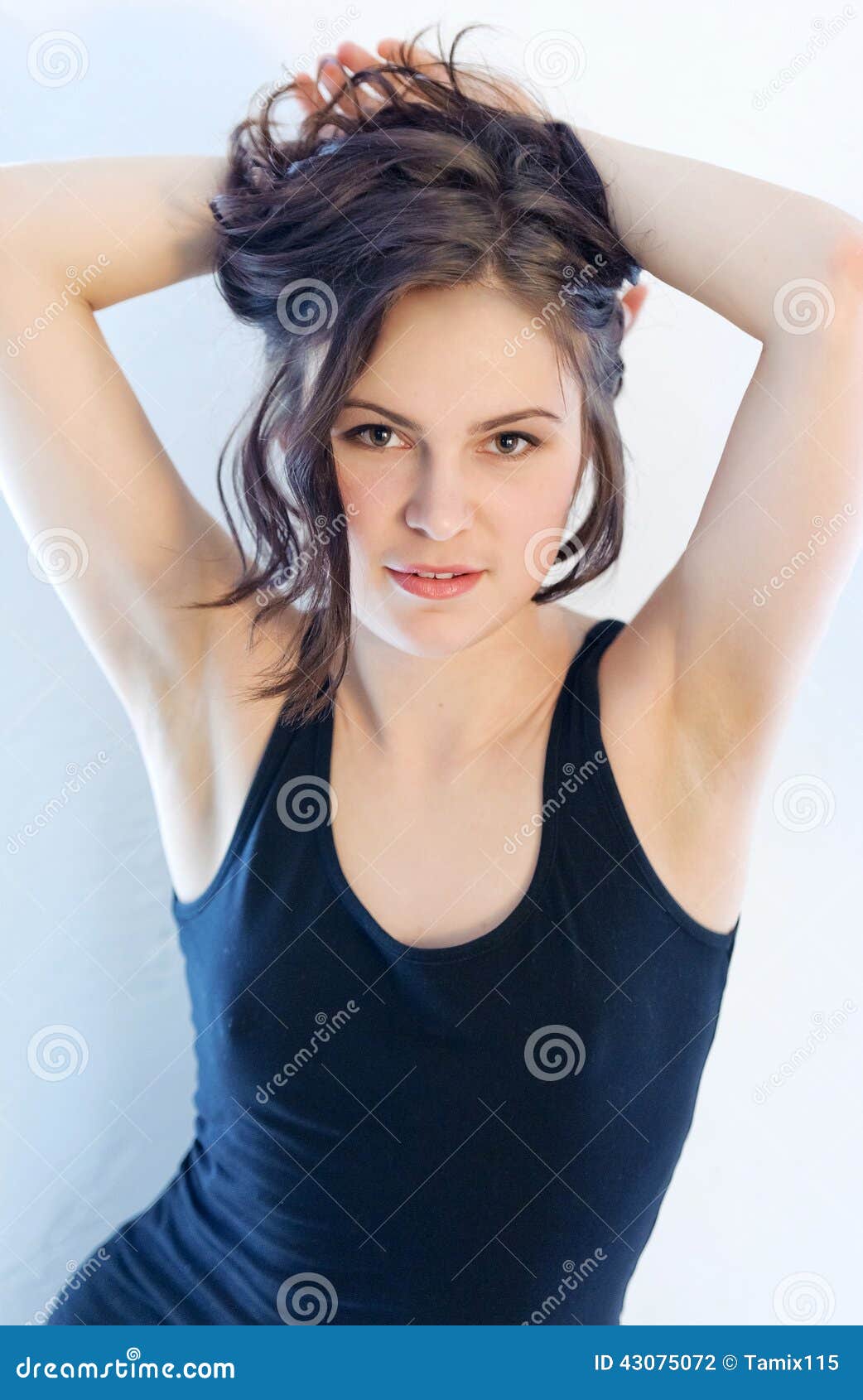 Portrait of a Girl in Black Top Stock Photo Image of skin, eyes 43075072