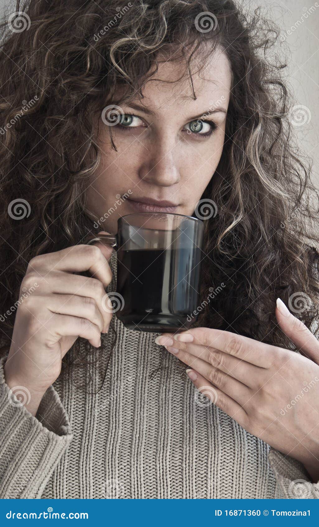 Portrait of the Girl with a Cup of Coffee Stock Photo Image of caucasian, drinking 16871360