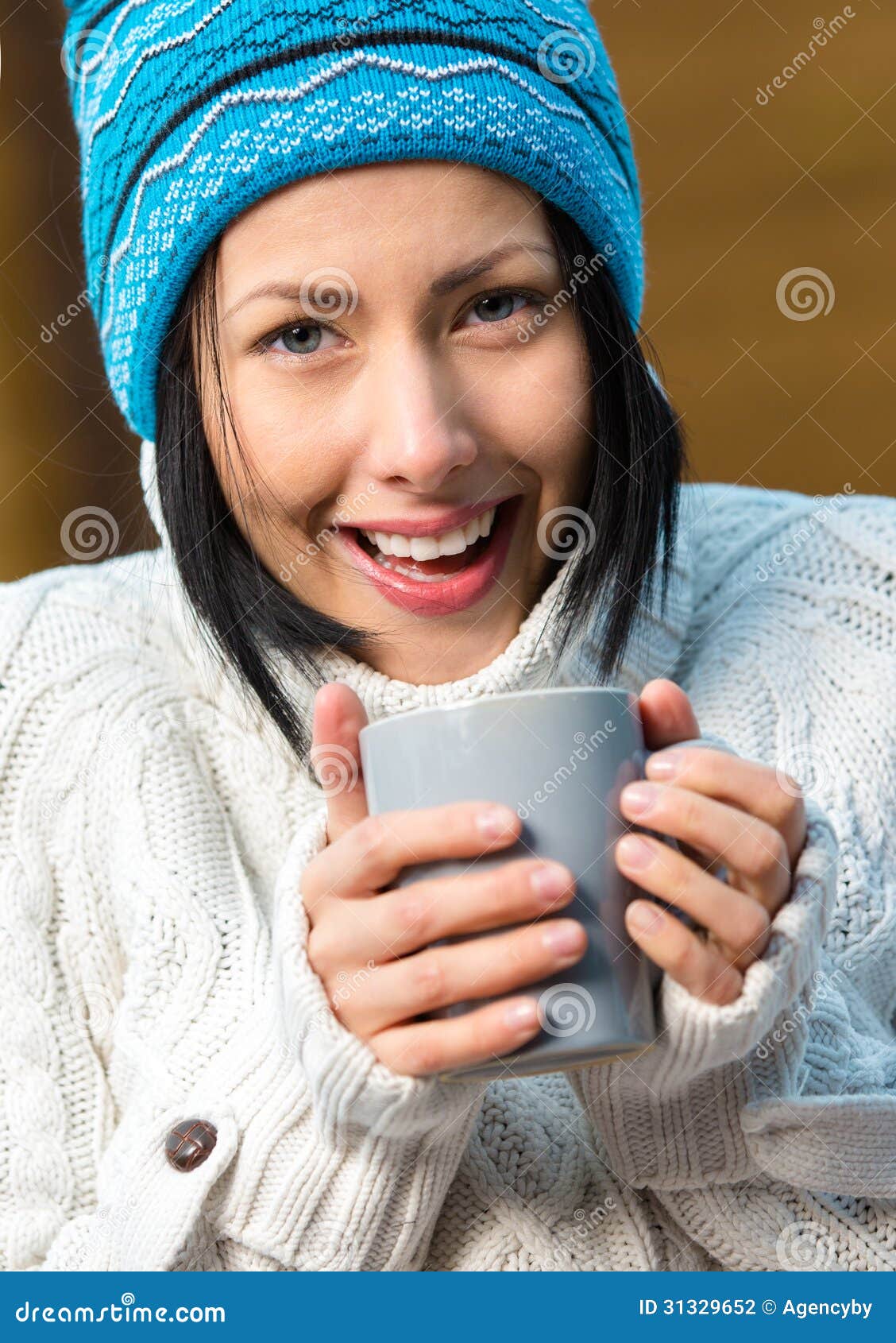 Portrait of Girl Drinking Tea Stock Photo - Image of brown, color: 31329652