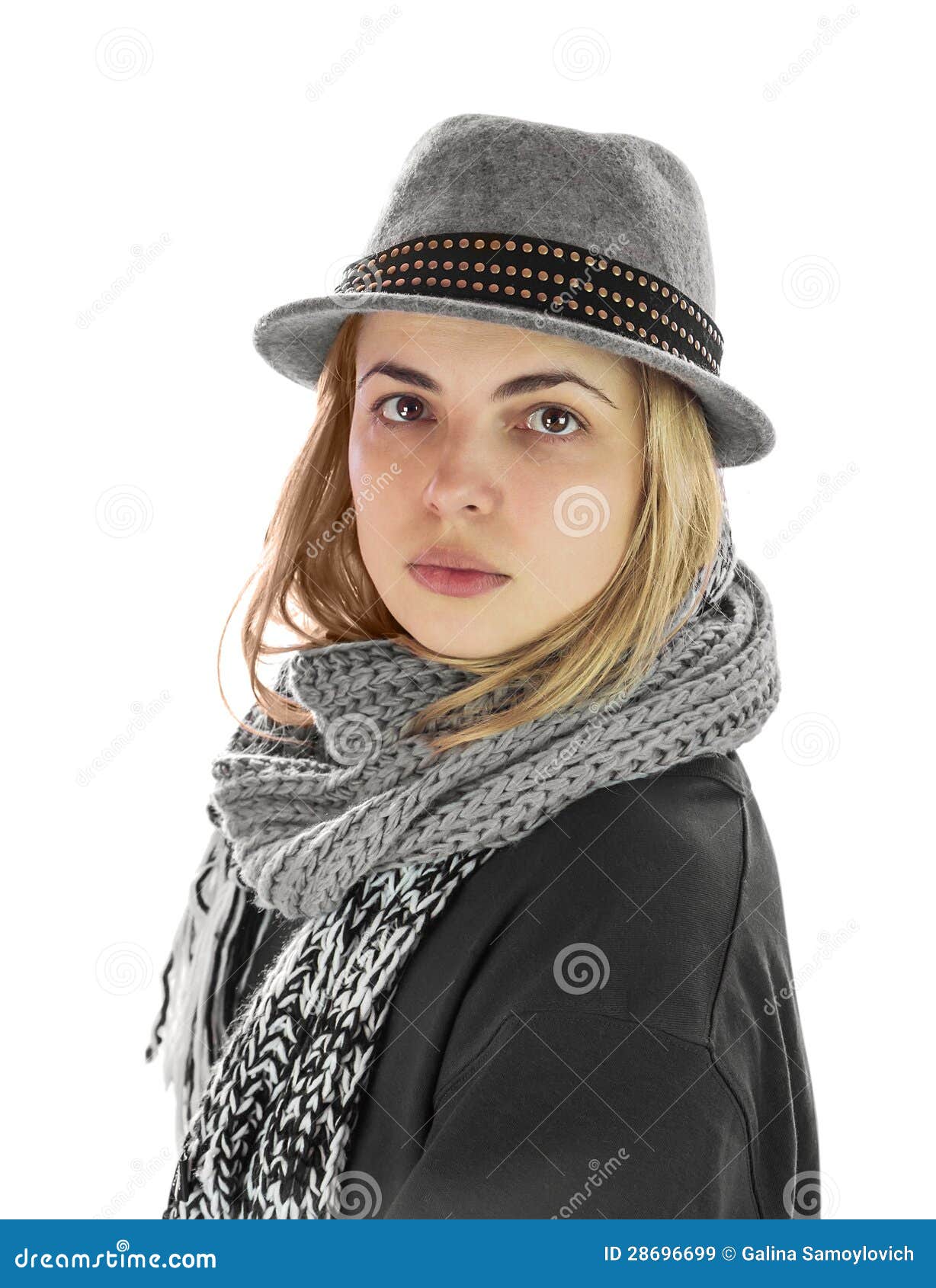 Portrait Of A Girl In A Hat. Stock Image Image of closeup, girl 28696699