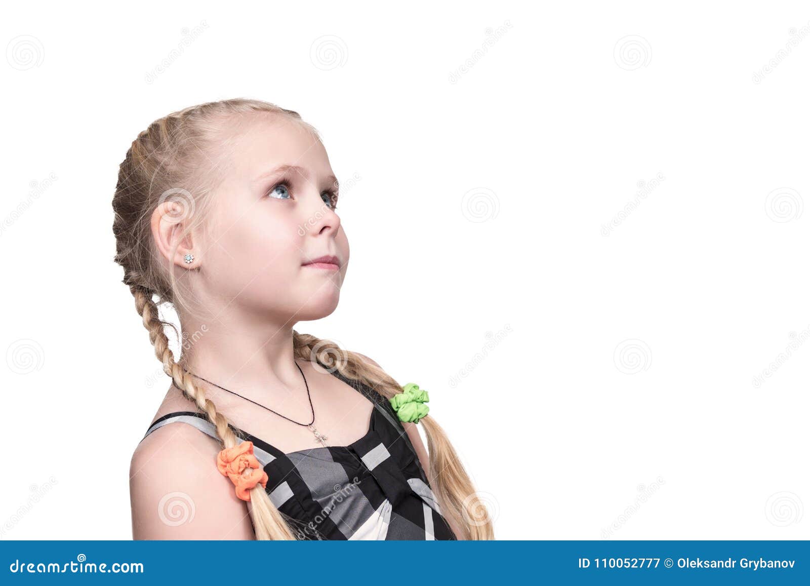 Portrait Of A Girl Looking Sideways Stock Image Image Of Female Blond 110052777