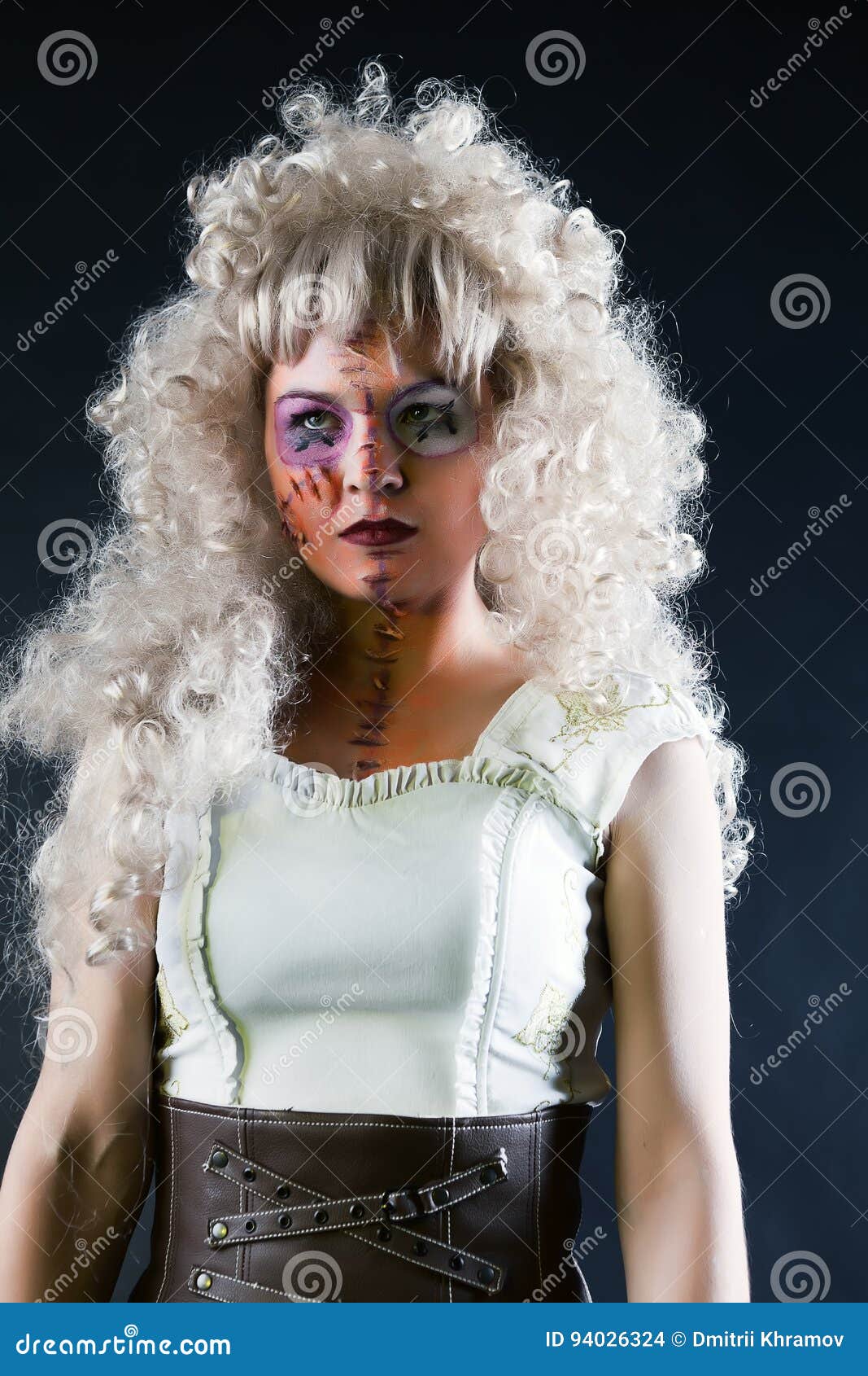 Portrait of Girl with Makeup Scary Dolls Stock Photo - Image of females ...