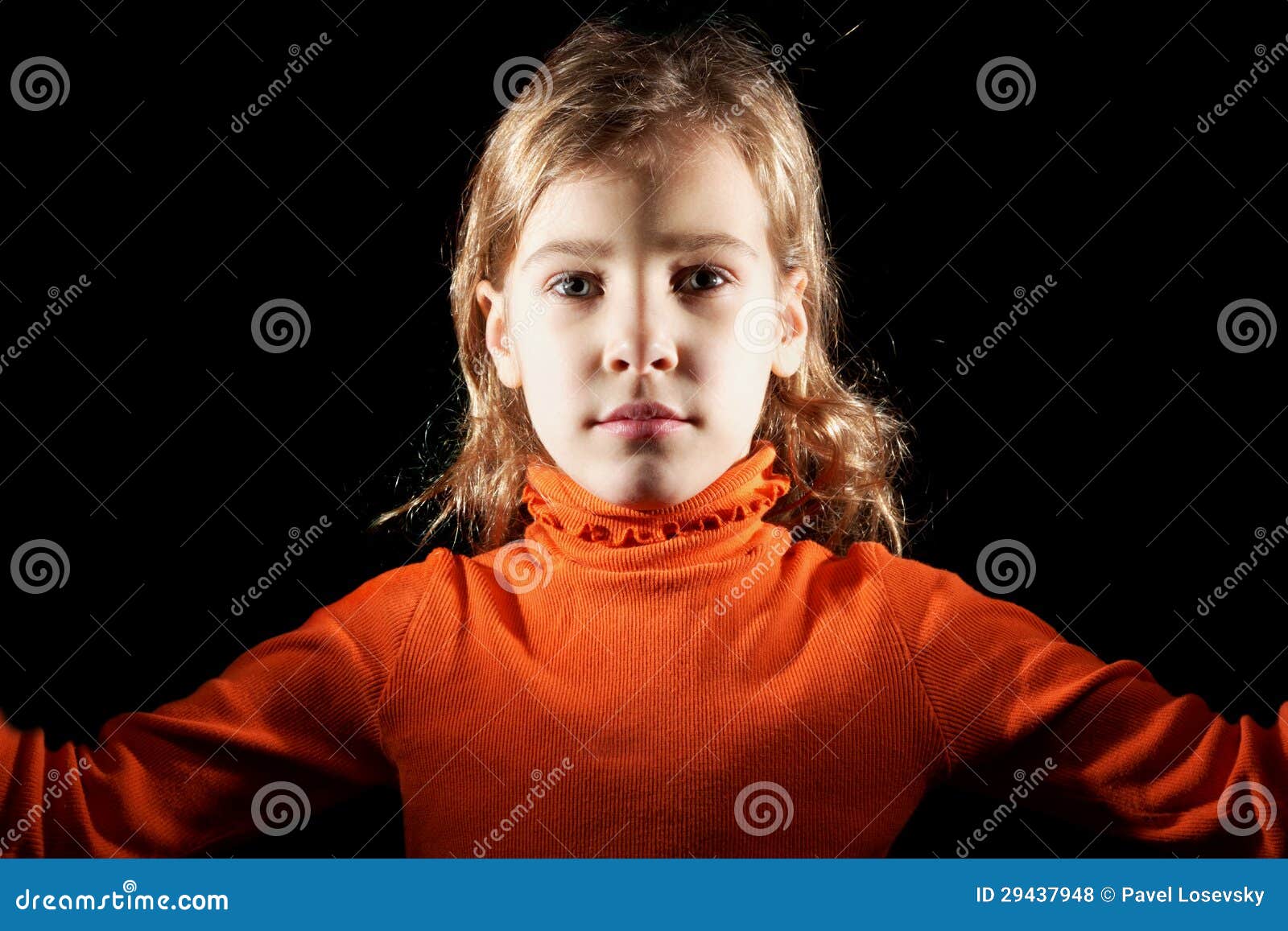 Portrait of Girl in Orange Sweater Stock Photo Image of girl, orange