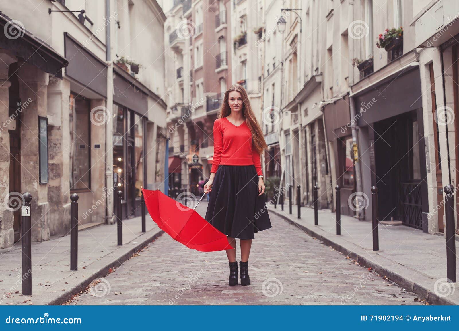Pretty Lady Shopping in Paris Umbrella Trouwen Accessoires Paraplus 