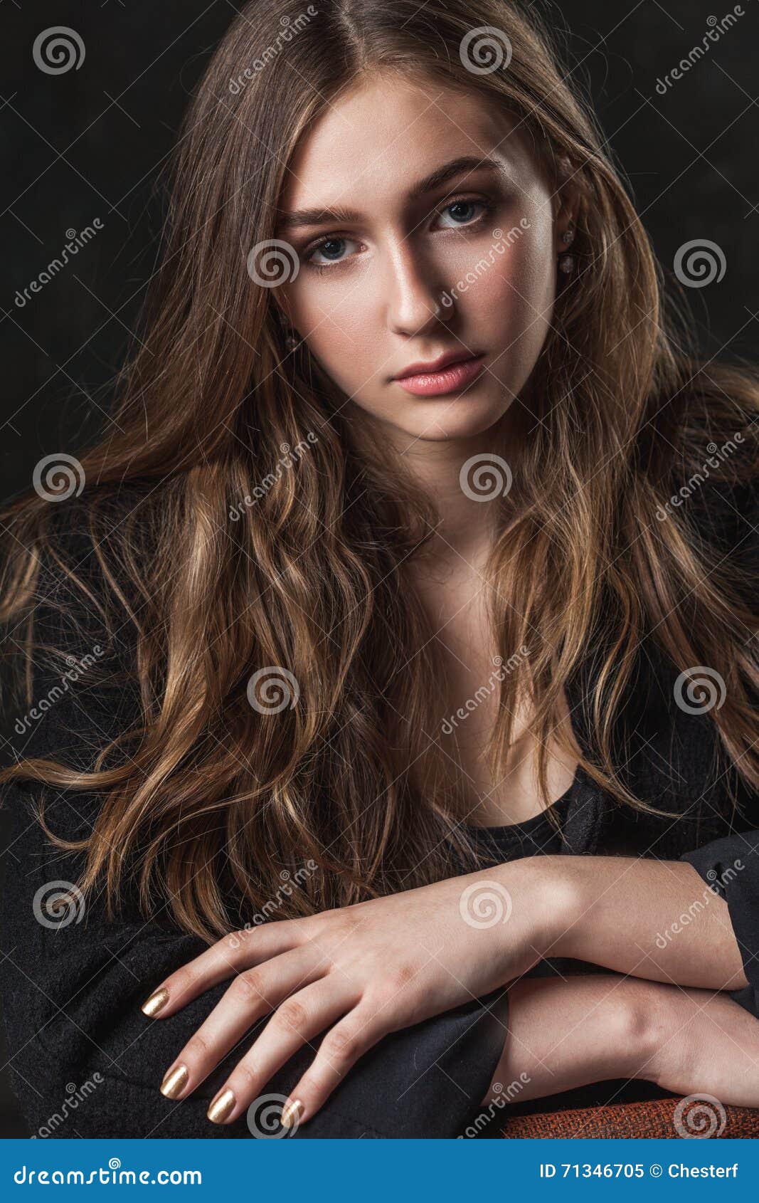 Portrait of a Girl with Sad Eyes Stock Image - Image of expression ...