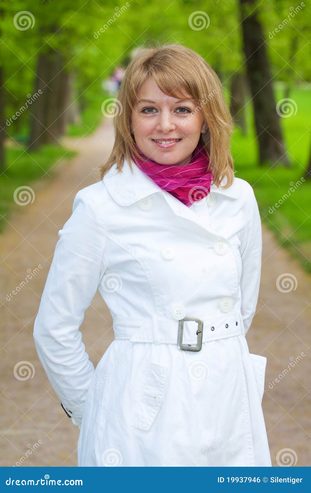 Portrait of a Girl in a White Stock Photo - Image of happiness, grass ...