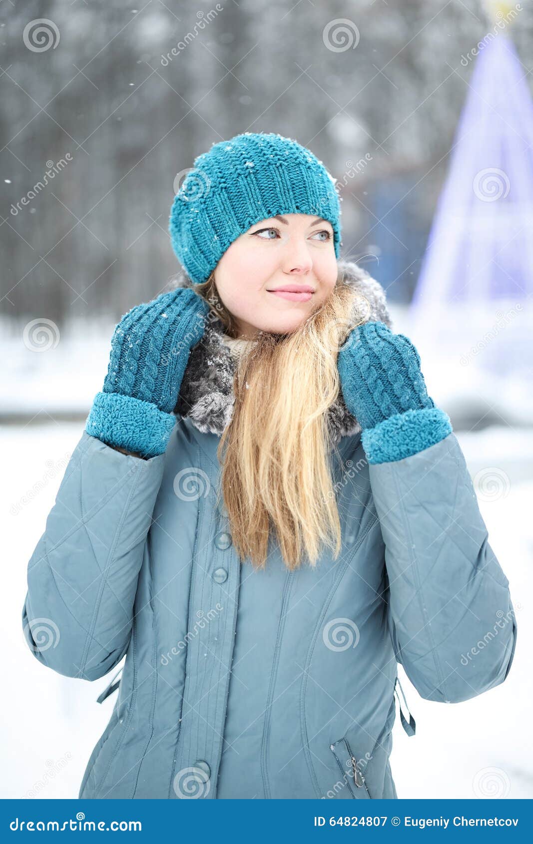 Portrait of a Girl in Winter Stock Image - Image of young, nature: 64824807