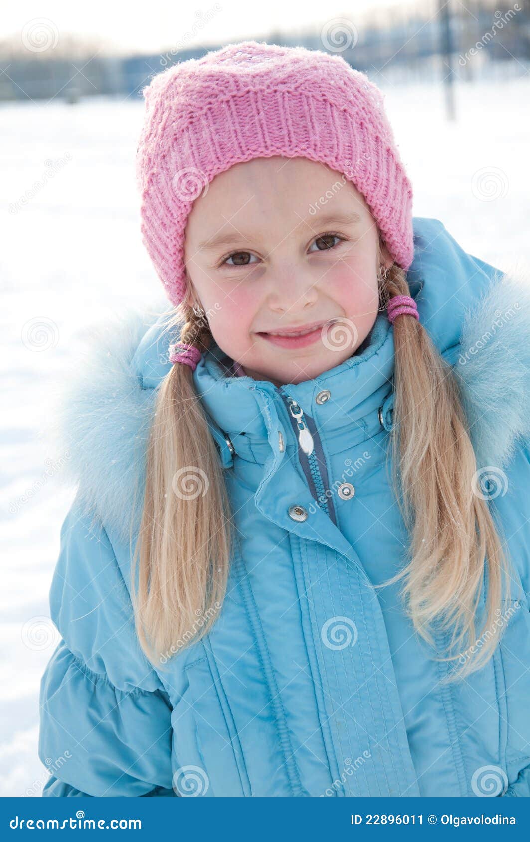 Portrait of a Girl in Winter Clothes Stock Image - Image of long ...