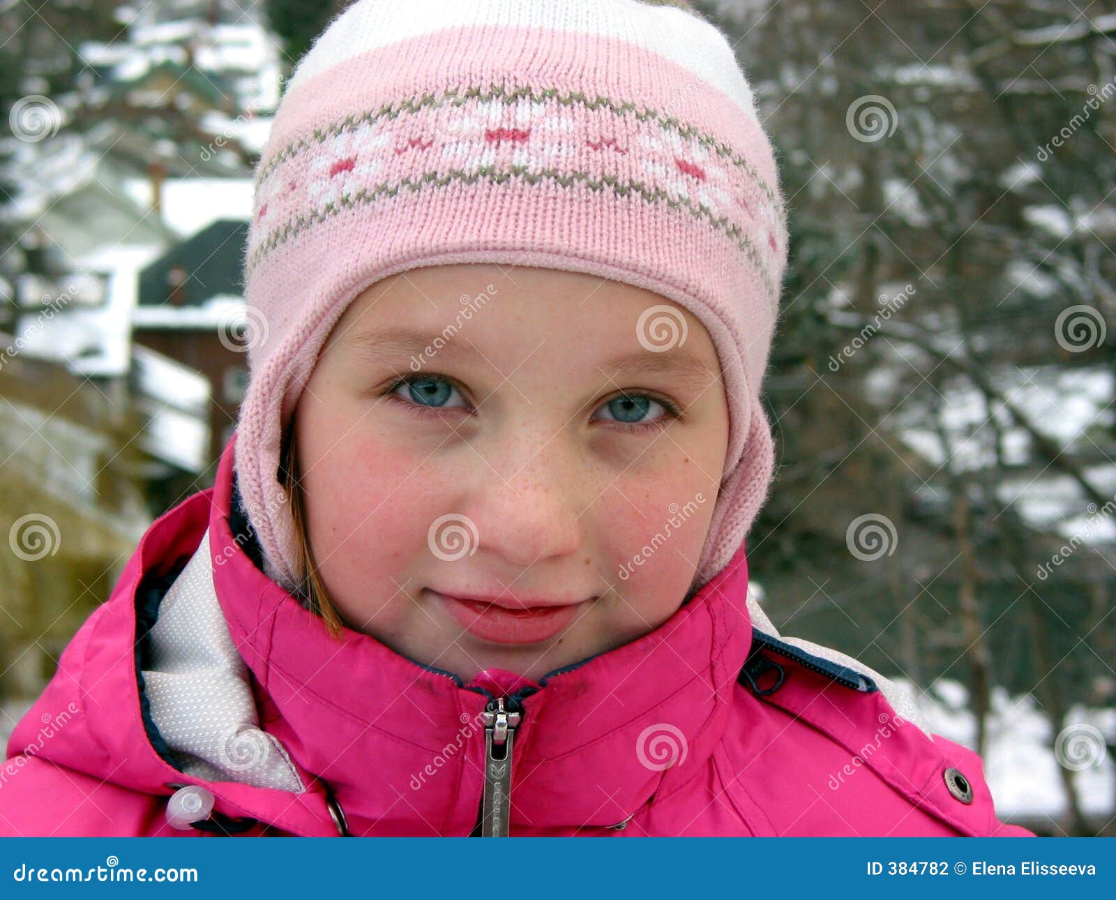 Portrait of a Girl in Winter Hat Stock Photo - Image of warm, winter ...
