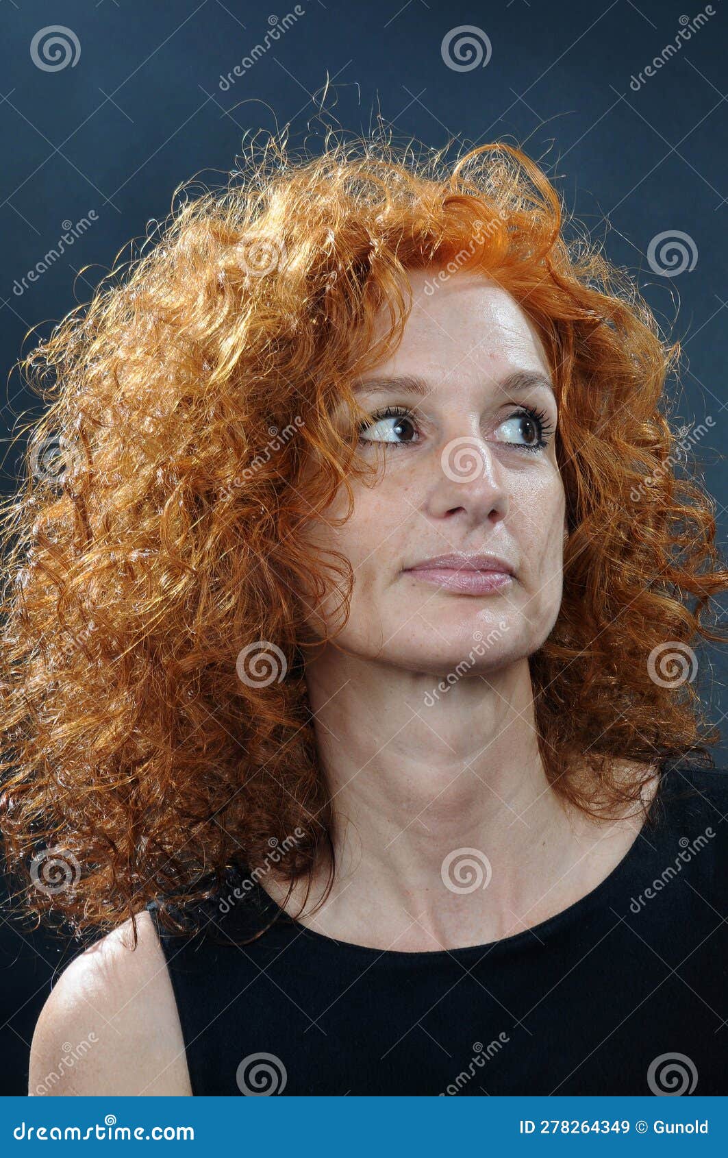 Woman With Wonderful Curly Long Red Hair Stock Image Image Of