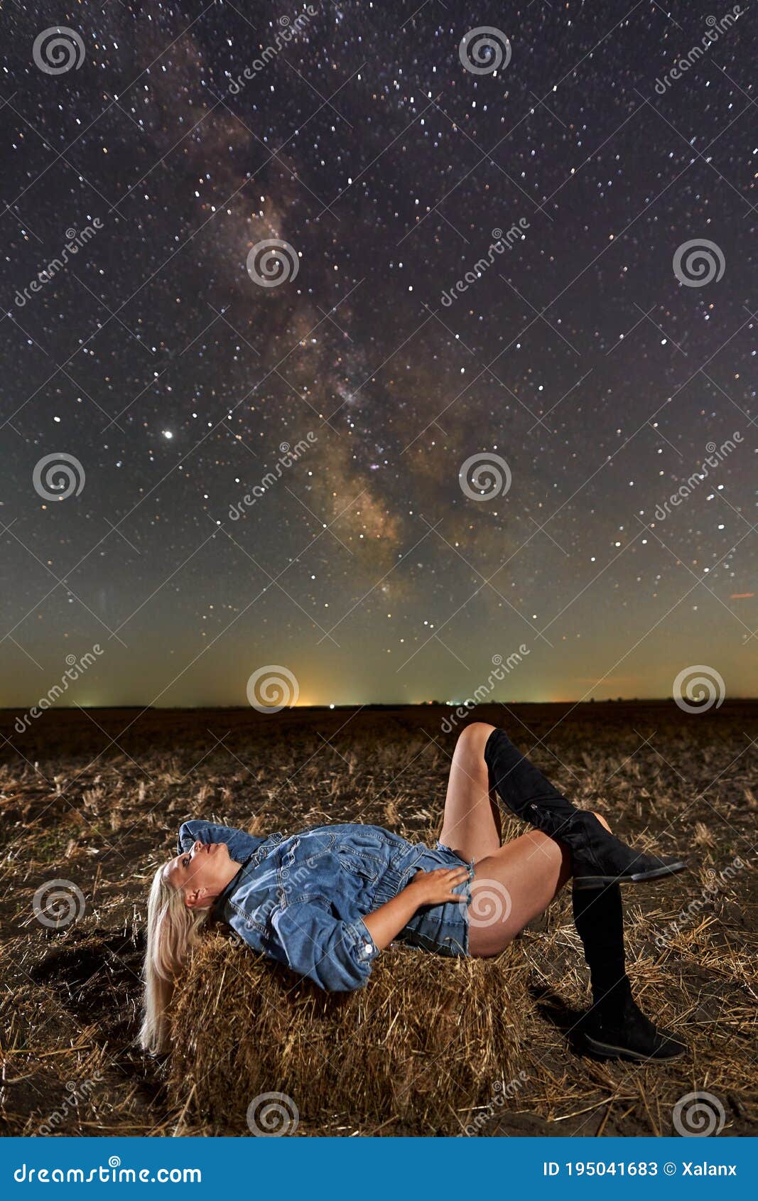 Gorgeous Cowgirl Under Milky Way Stock Image Image Of Exposure Milky 195041683