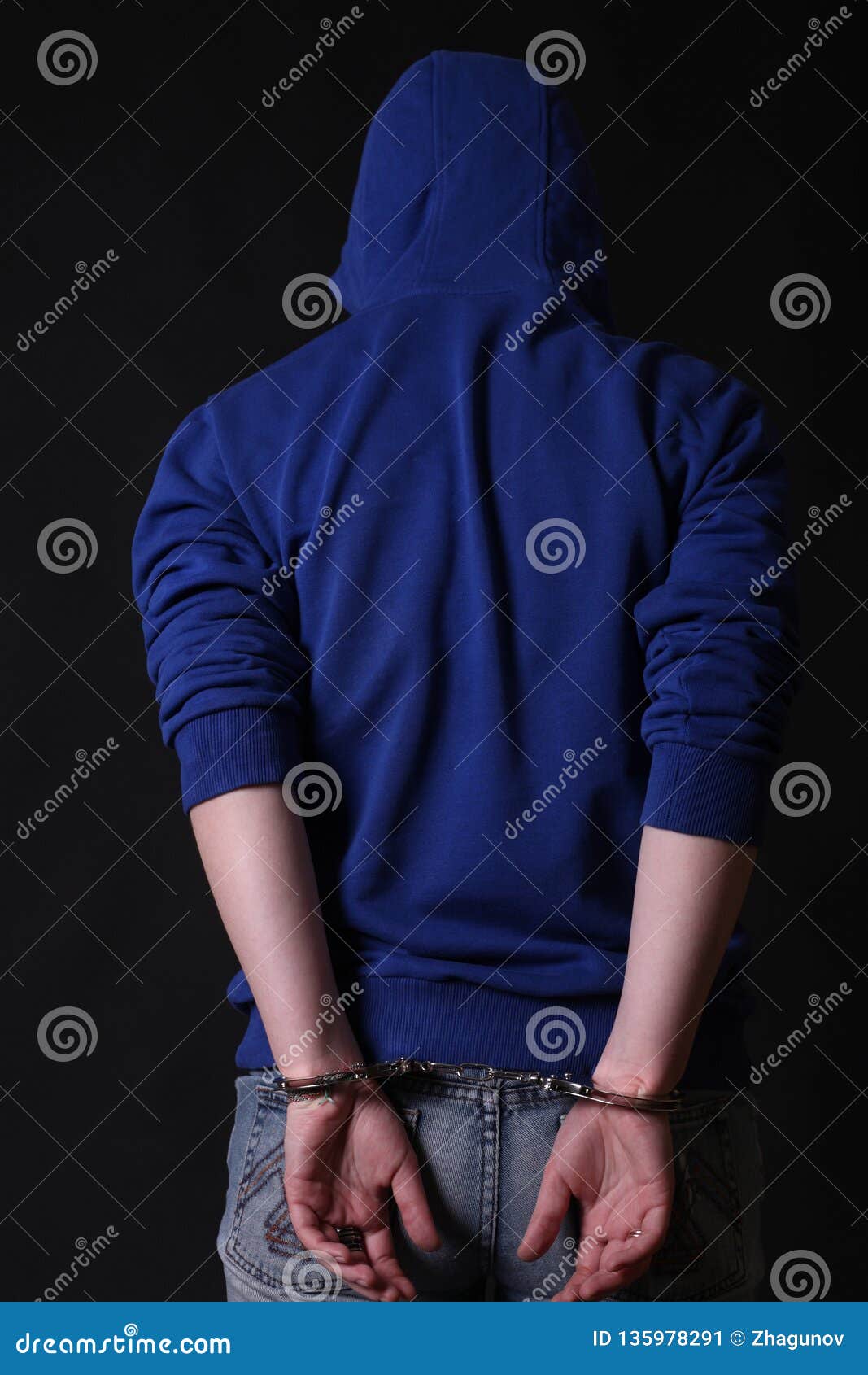 Portrait of a handcuffed stock image. Image of authority 135978291