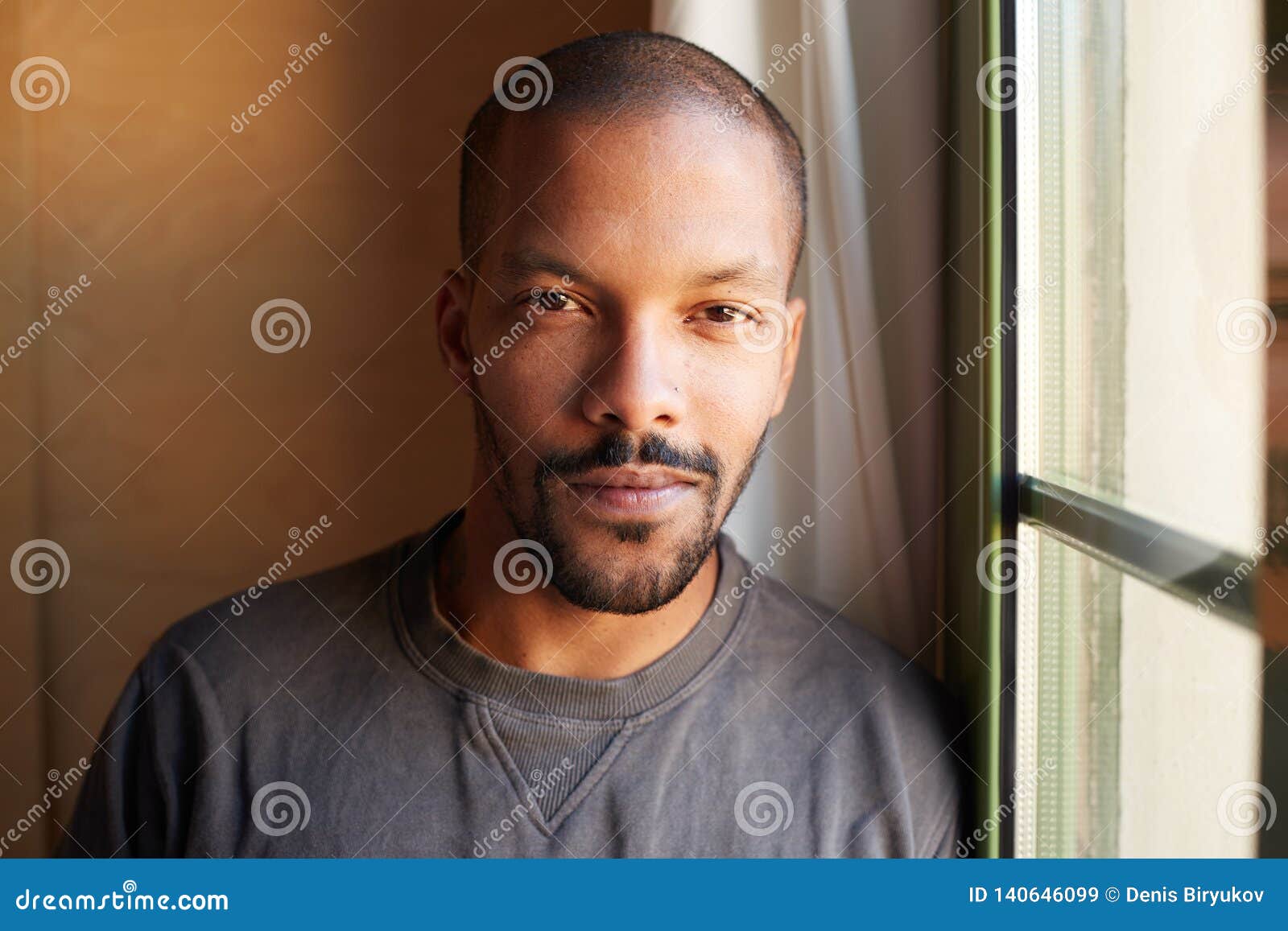 Portrait of HANDSOME African Black Man. Horizontal Stock Image - Image ...