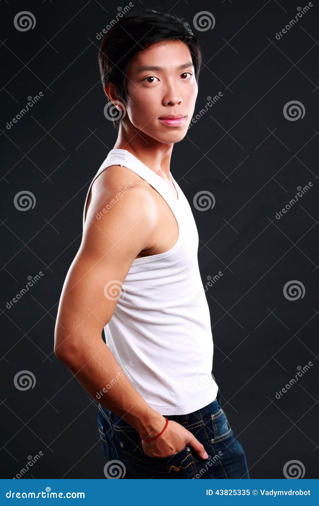 Portrait of a Handsome Asian Man Stock Image - Image of person, naked ...