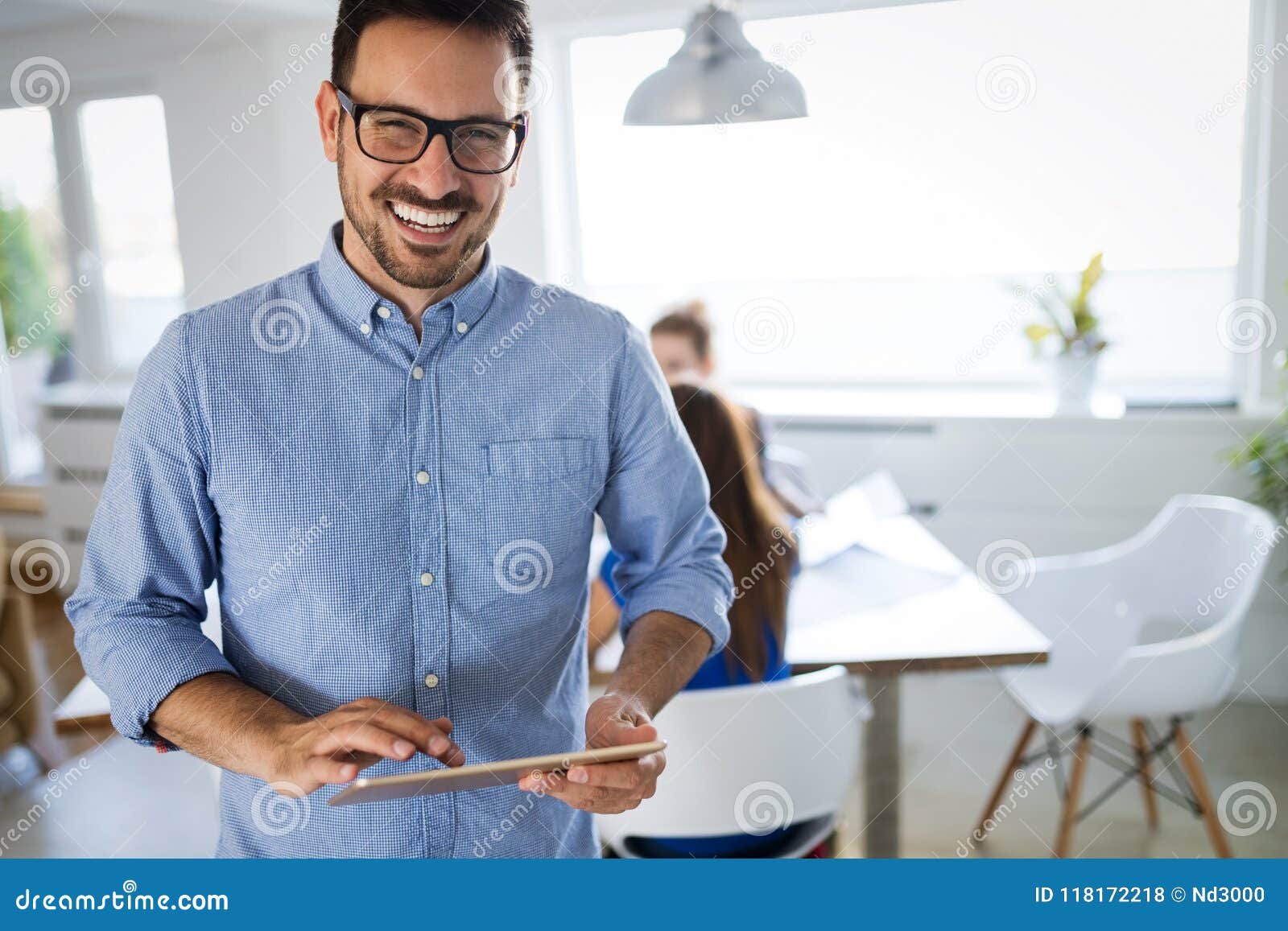 Portrait of Handsome Male Company Trainee in Office Stock Photo - Image ...