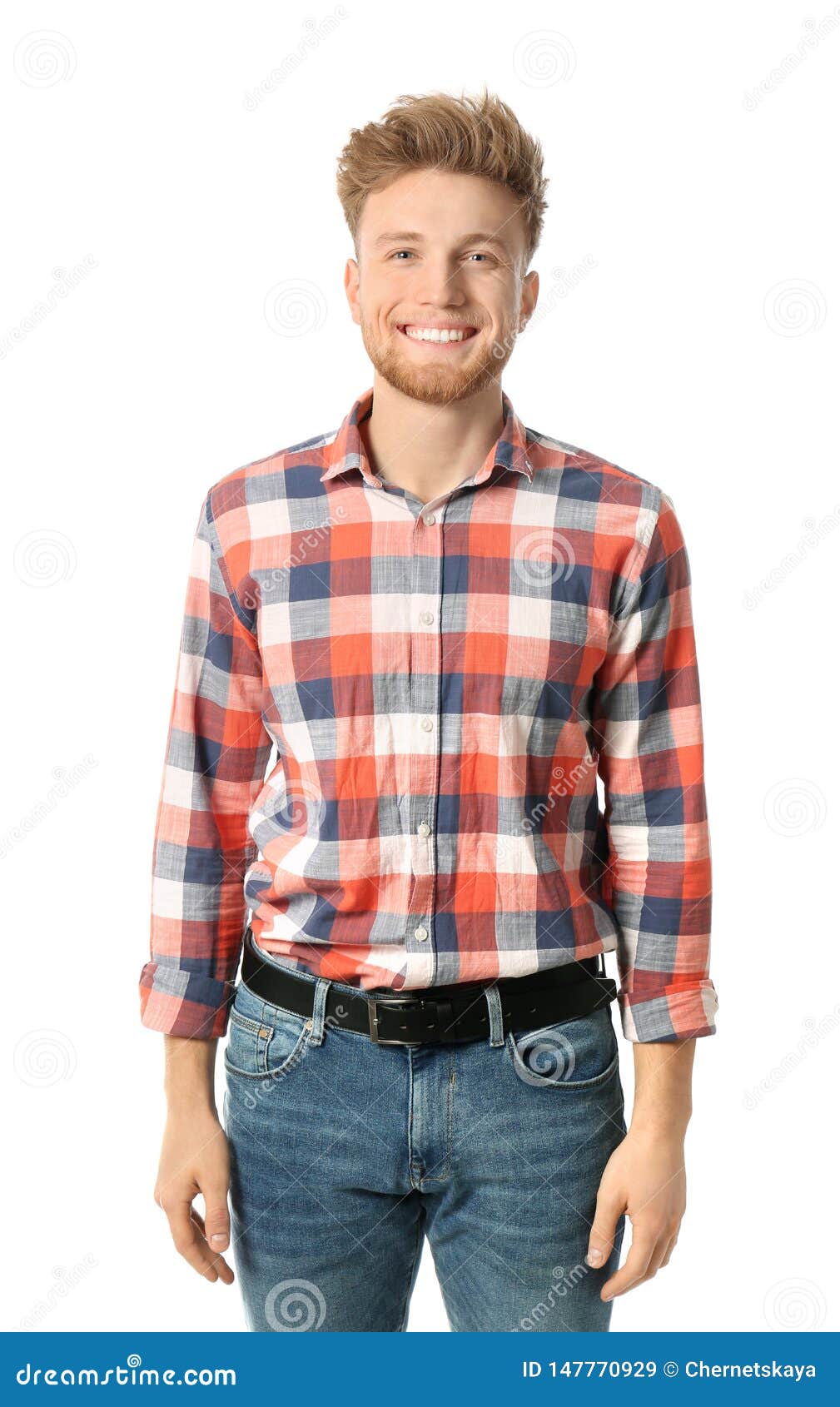 Portrait of Handsome Man Posing on White Stock Image - Image of ...