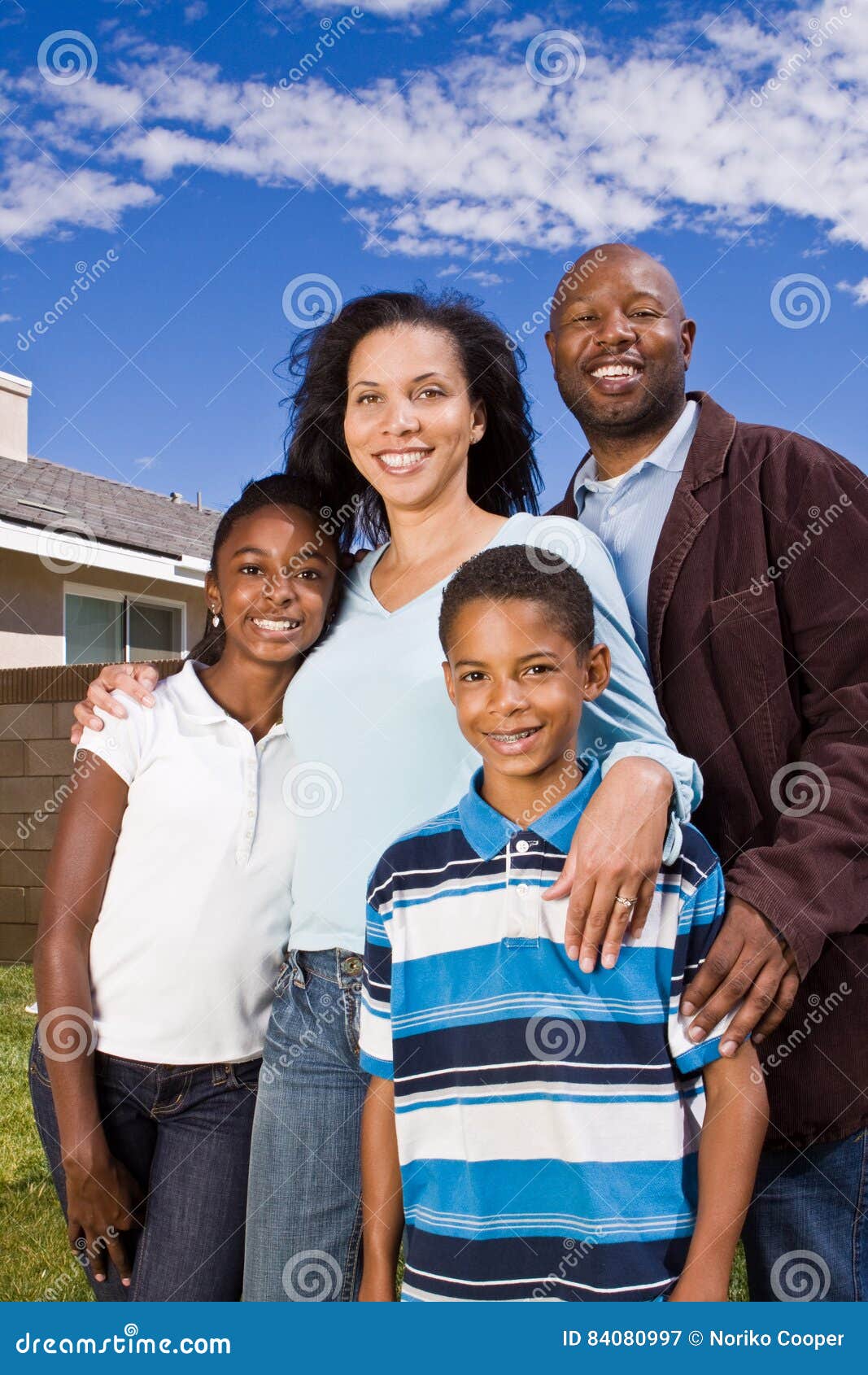 Portrait Of A Happy African  American  Family  Stock Image 