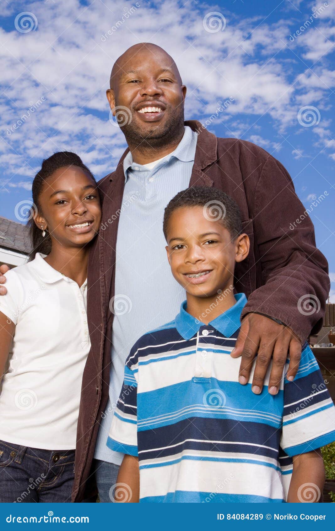 Portrait Of A Happy African  American  Family  Stock Image 