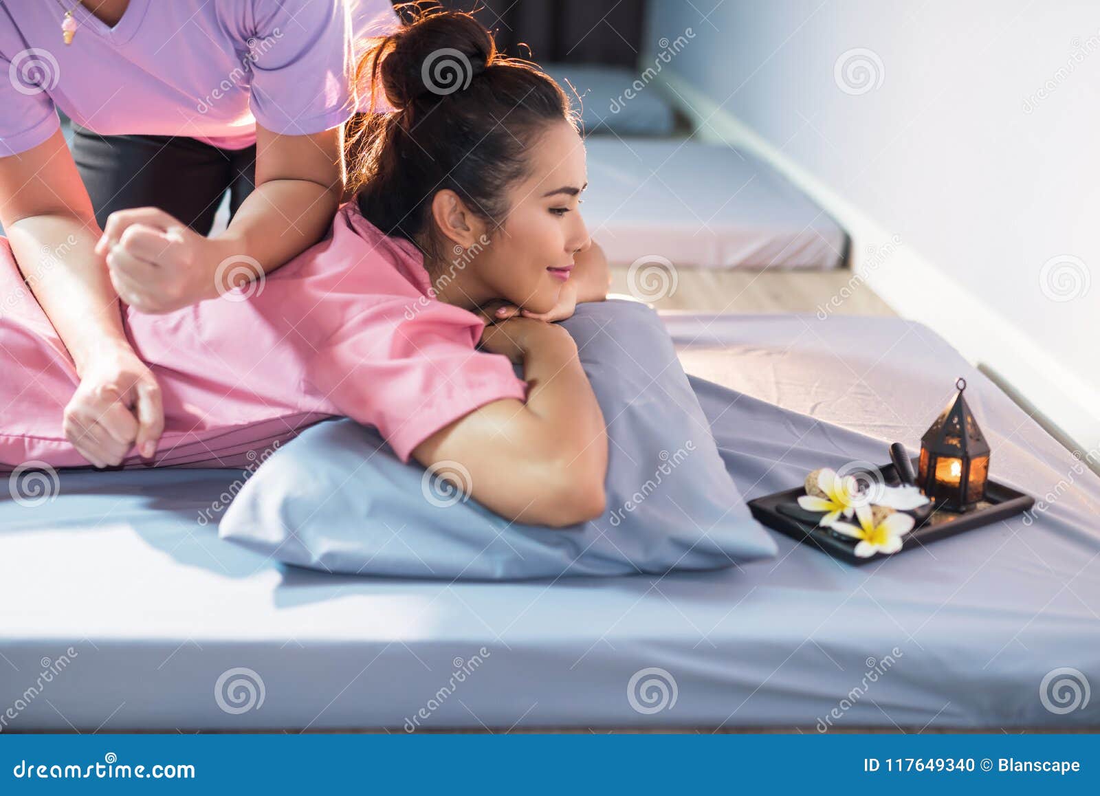 Thai Massage At Asian Girl Back Stock Photo Image Of Beauty Cos