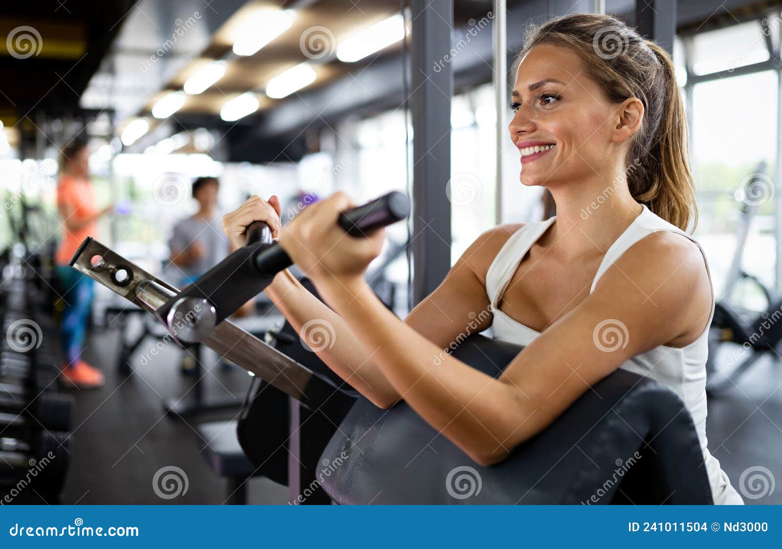 Portrait of Happy Fit Women Working Out is Gym To Stay Healthy. Sport ...