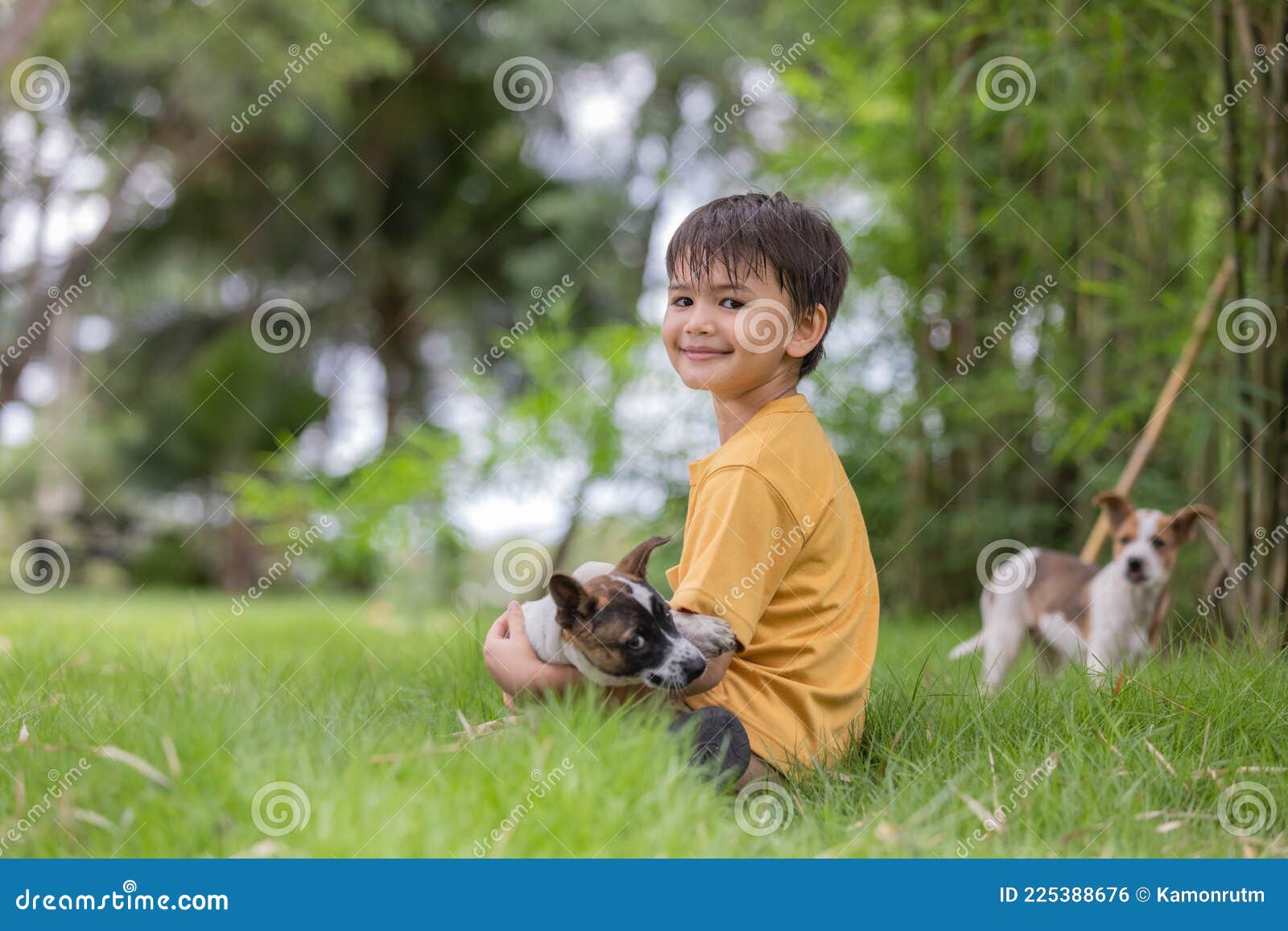 6. Happy little boy with blonde hair and his pet dog - wide 2