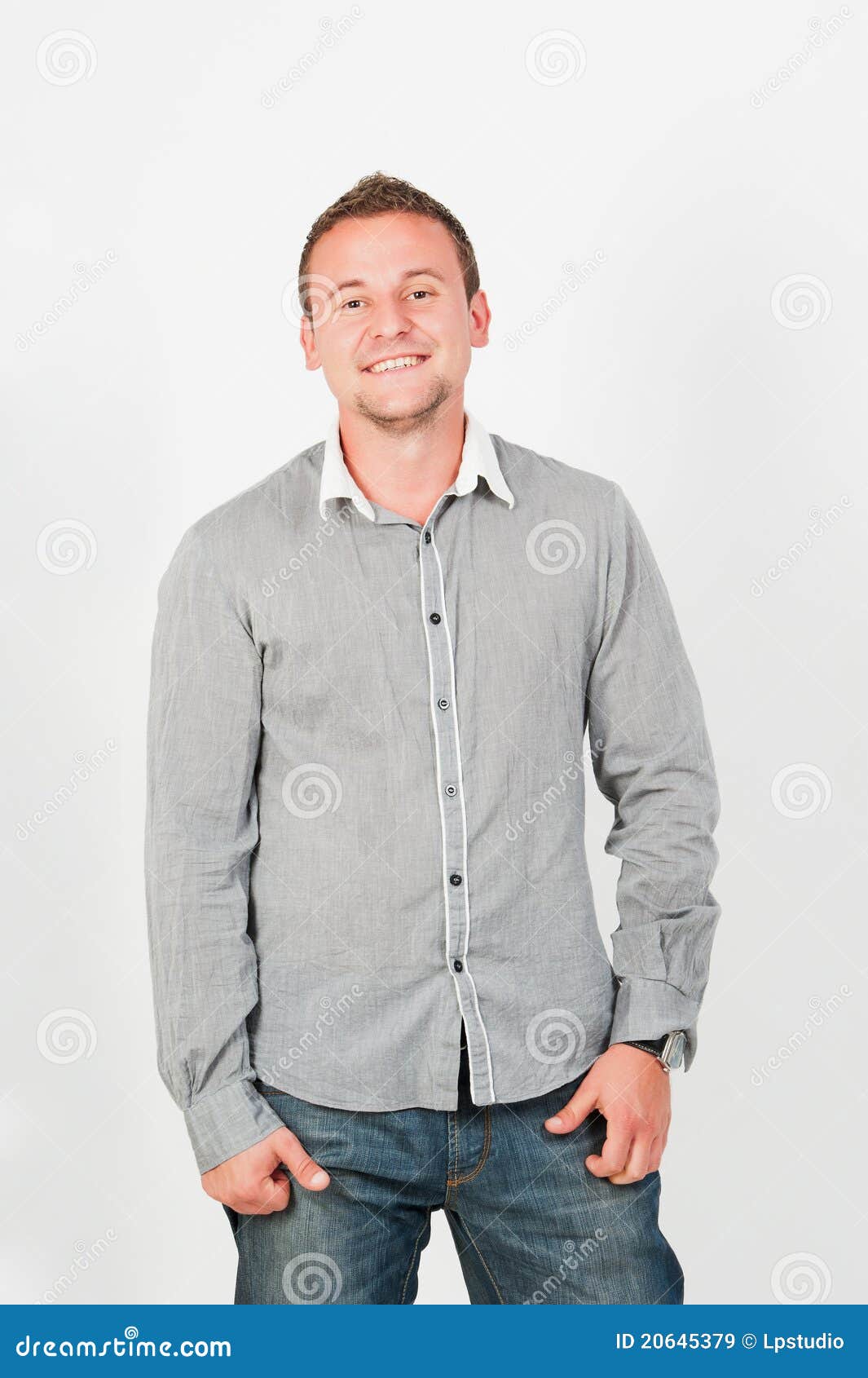 Portrait of Happy Smiling Man, Stock Image - Image of adult, casual ...