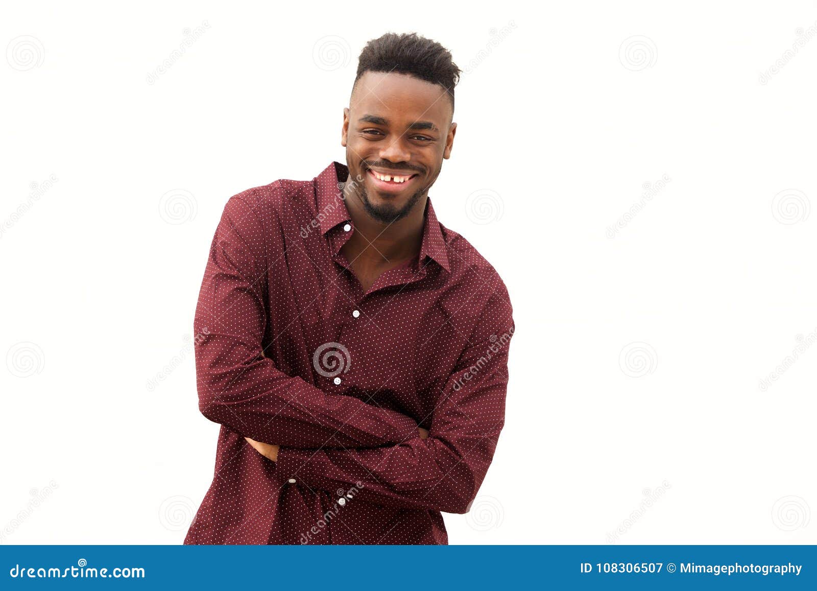 Happy Young African American Man Against Isolated White Background ...