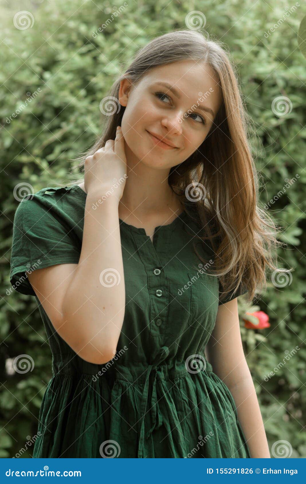 Portrait Of Happy Young Girl Smiling Blonde Hair Natural